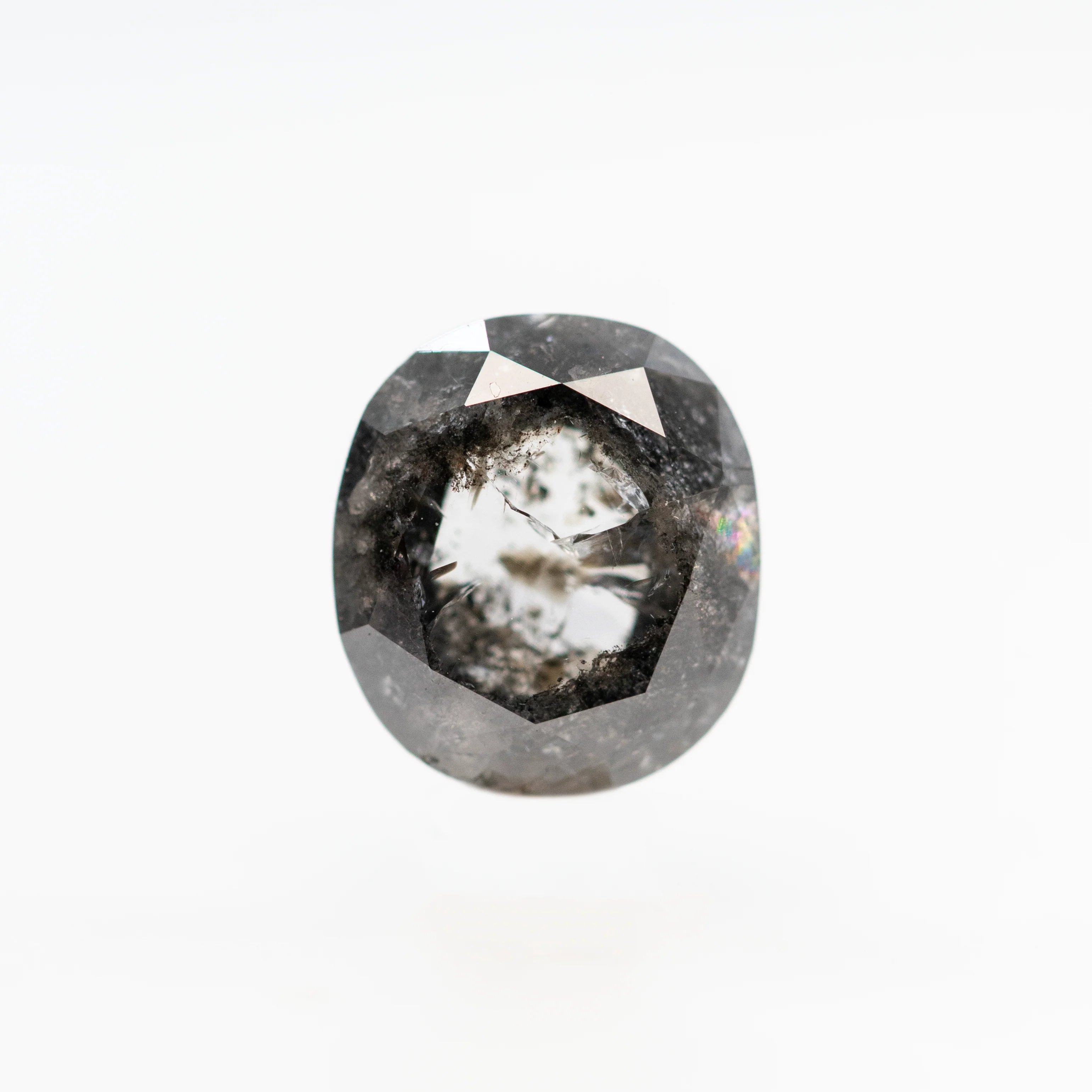 2.35 Carat Dark Oval Salt and Pepper Diamond for Custom Work - Inventory Code DCO235