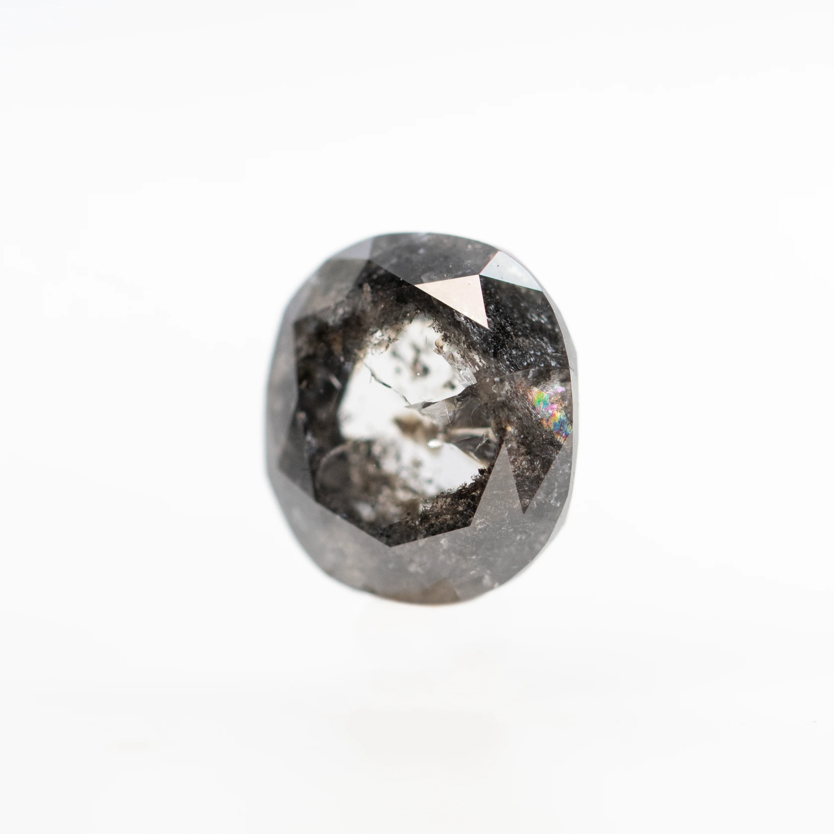 2.35 Carat Dark Oval Salt and Pepper Diamond for Custom Work - Inventory Code DCO235 - Image 4