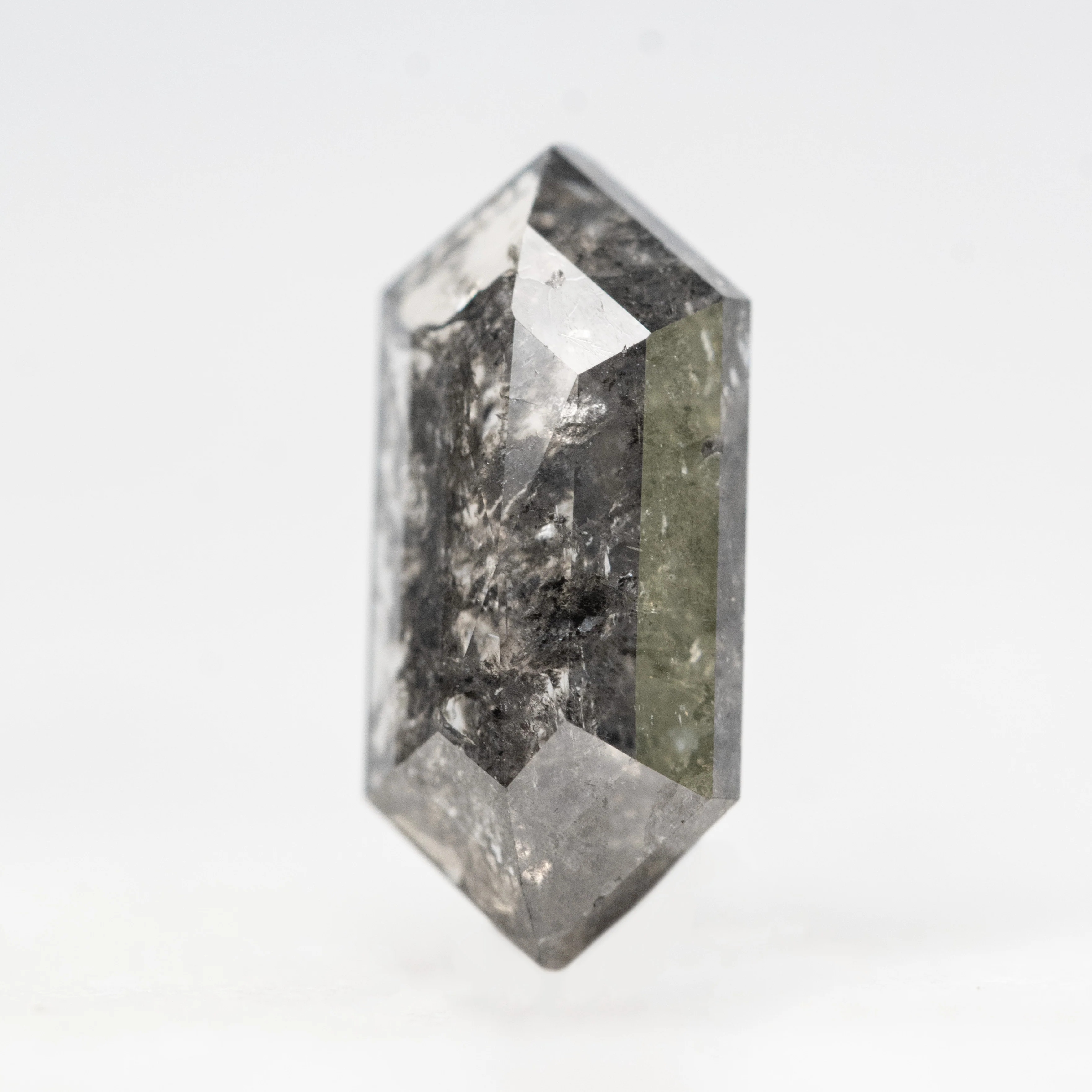 2.47 Carat Dark Gray Hexagon Salt and Pepper Diamond for Custom Work - Inventory Code DSH247 - Image 3