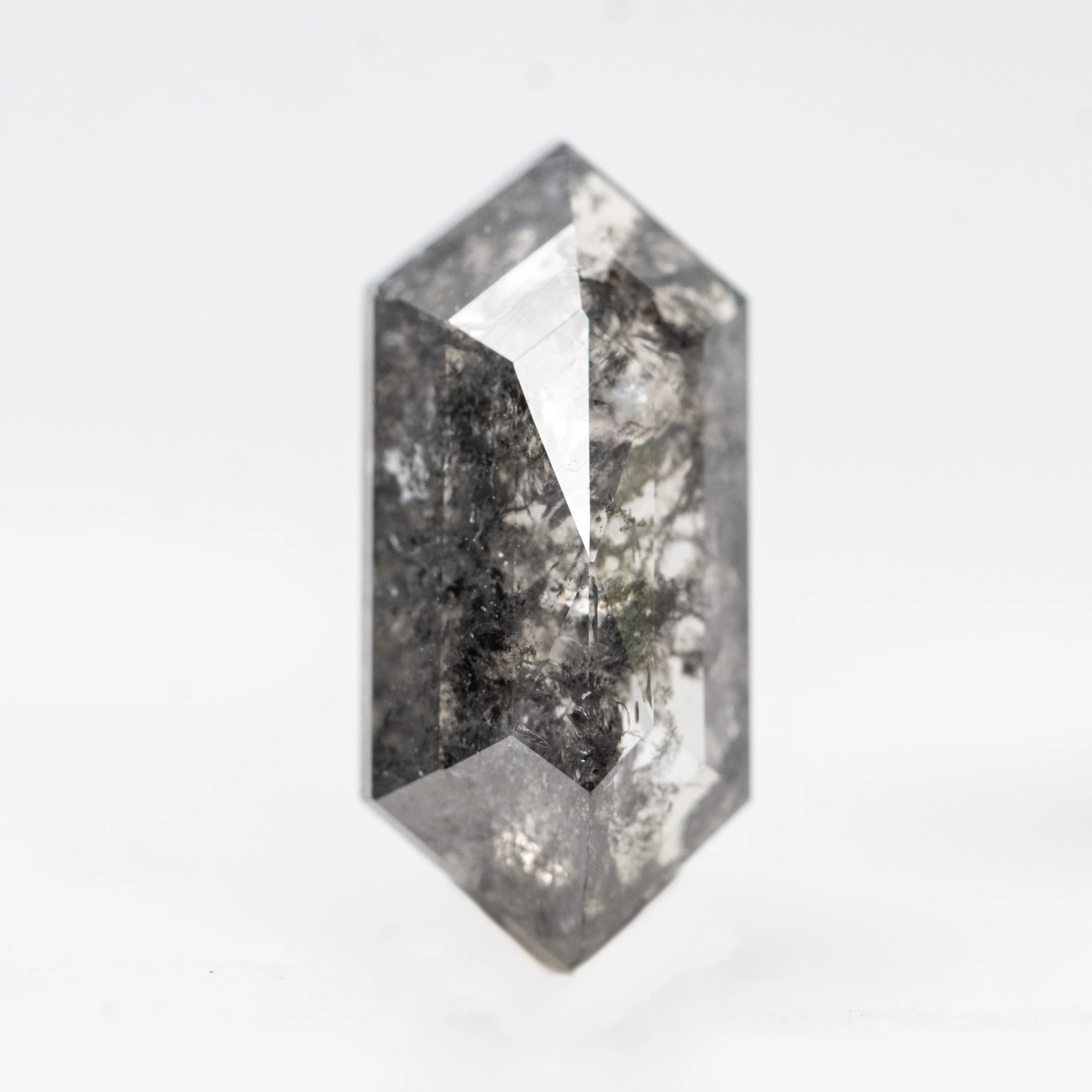 2.47 Carat Dark Gray Hexagon Salt and Pepper Diamond for Custom Work - Inventory Code DSH247 - Image 4