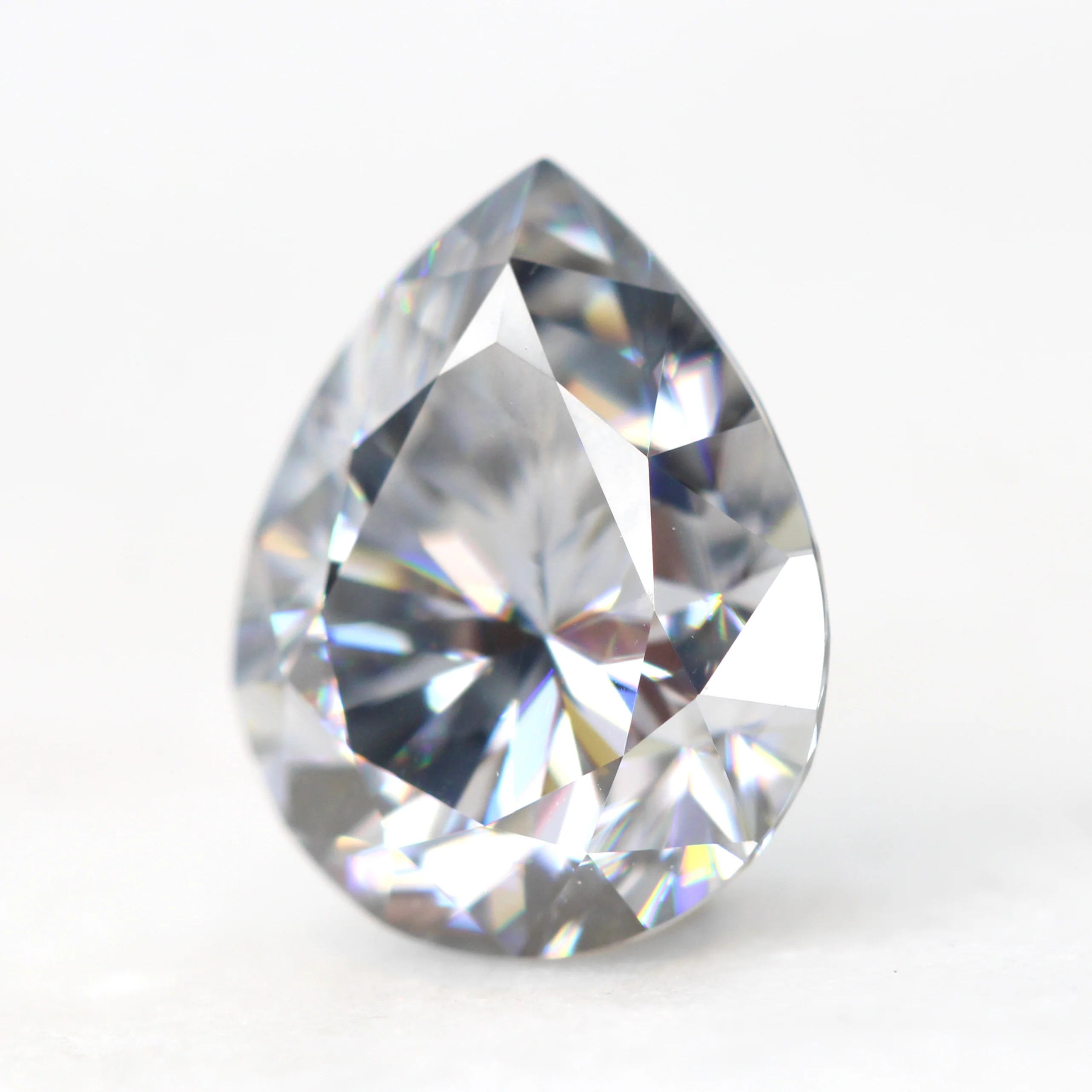 2.50 Carat Pear Gray Moissanite for Custom Work - Inventory Code GPM250 - Image 3