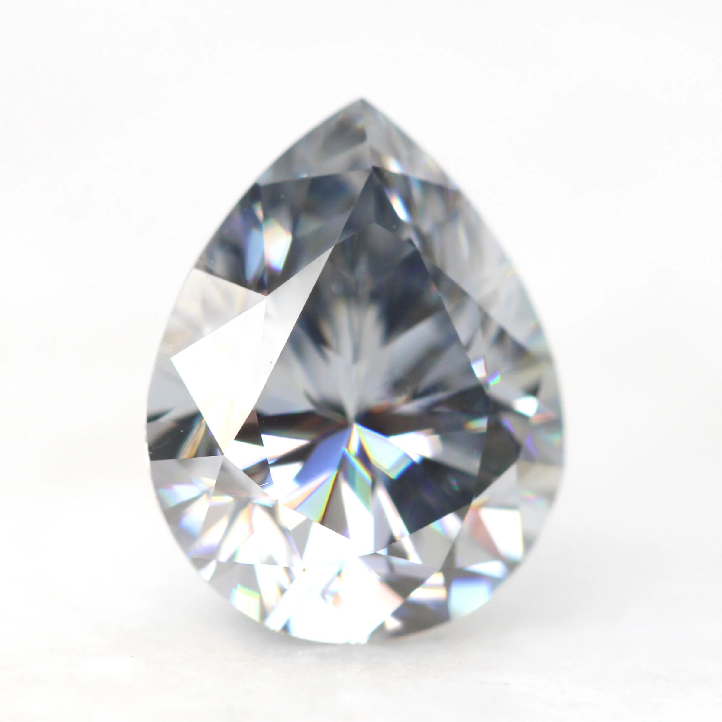 2.50 Carat Pear Gray Moissanite for Custom Work - Inventory Code GPM250 - Image 4