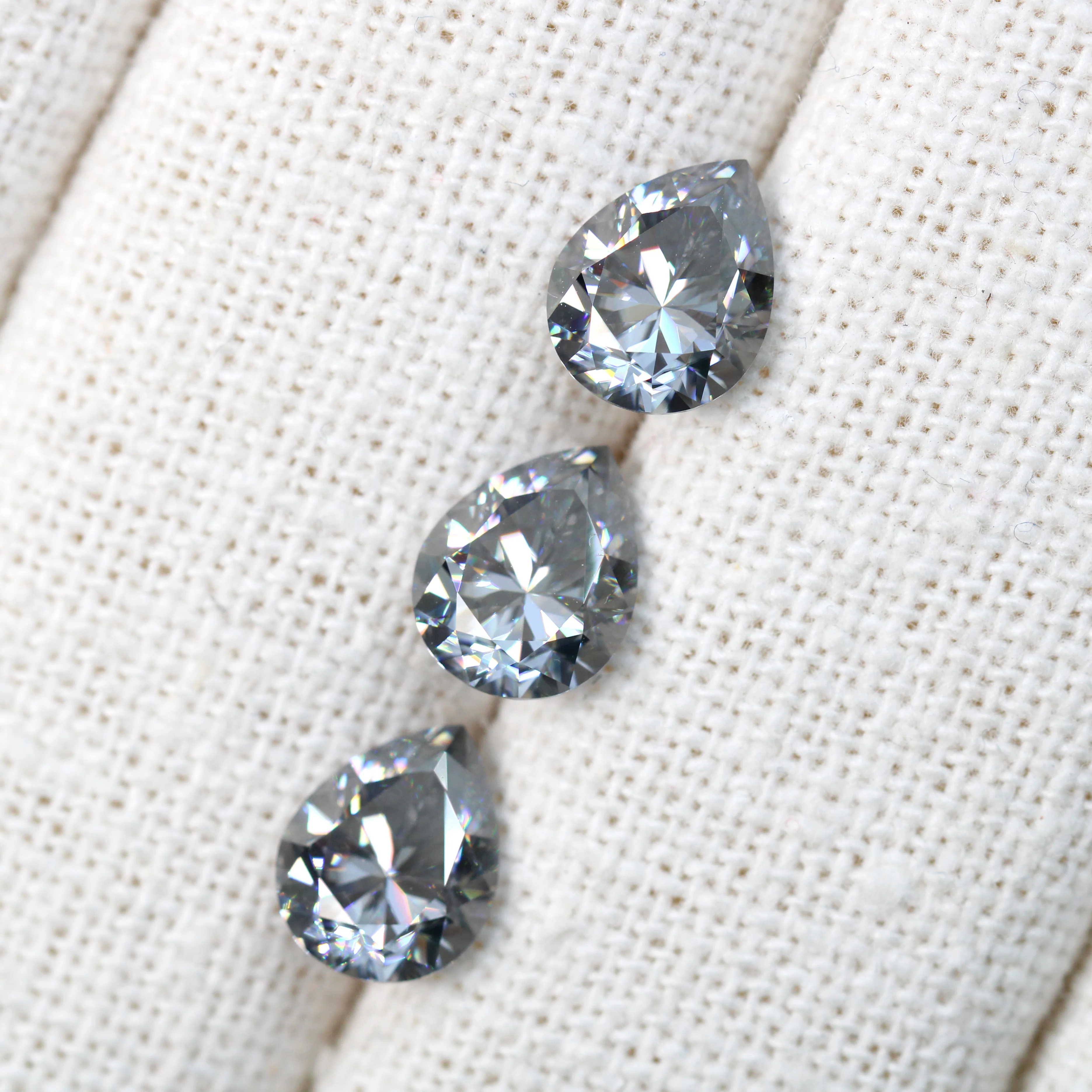 2.50 Carat Pear Gray Moissanite for Custom Work - Inventory Code GPM250 - Image 6