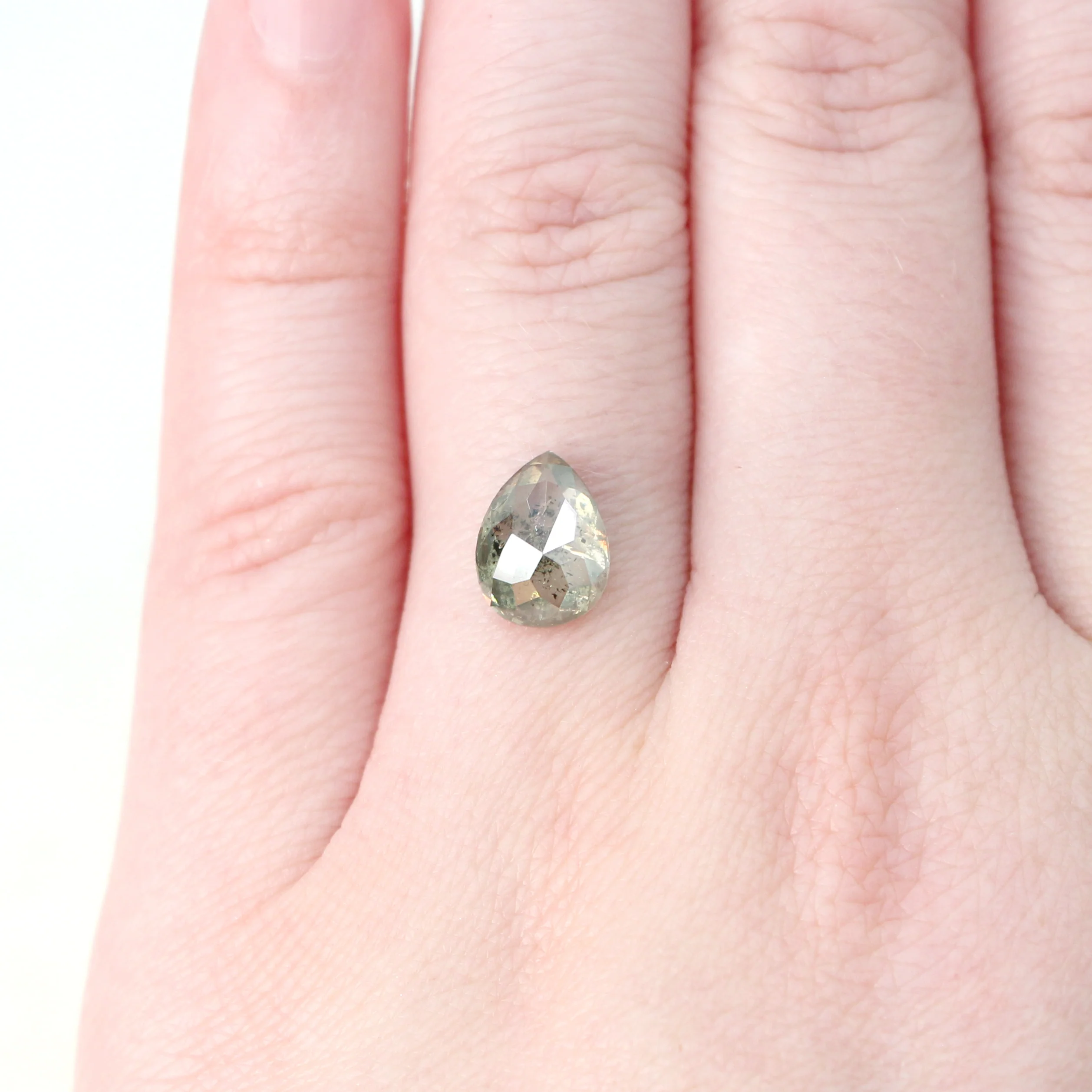 2.54 Carat Champagne Gray Pear Salt and Pepper Diamond for Custom Work - Inventory Code SGP254 - Image 2
