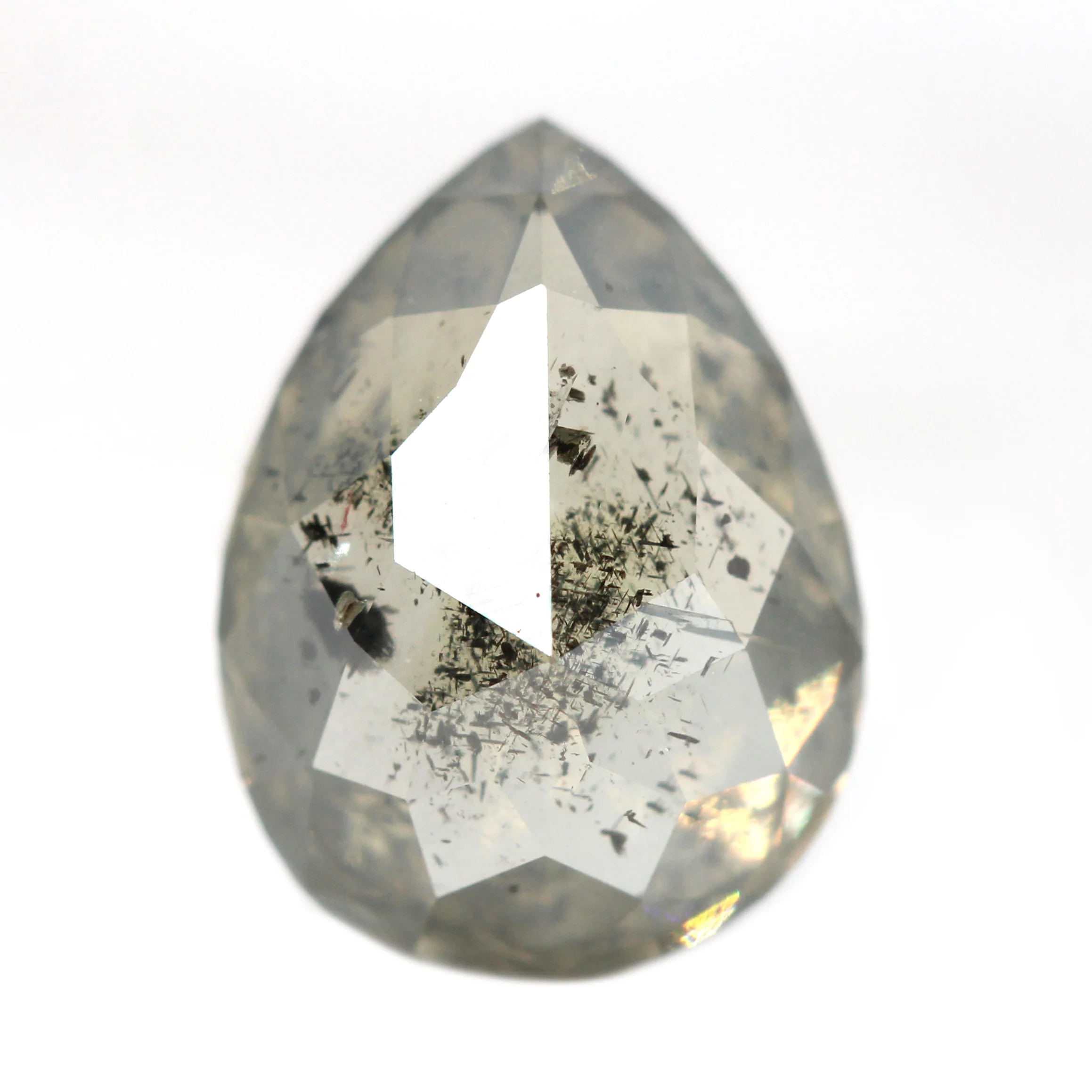 2.54 Carat Champagne Gray Pear Salt and Pepper Diamond for Custom Work - Inventory Code SGP254 - Image 3