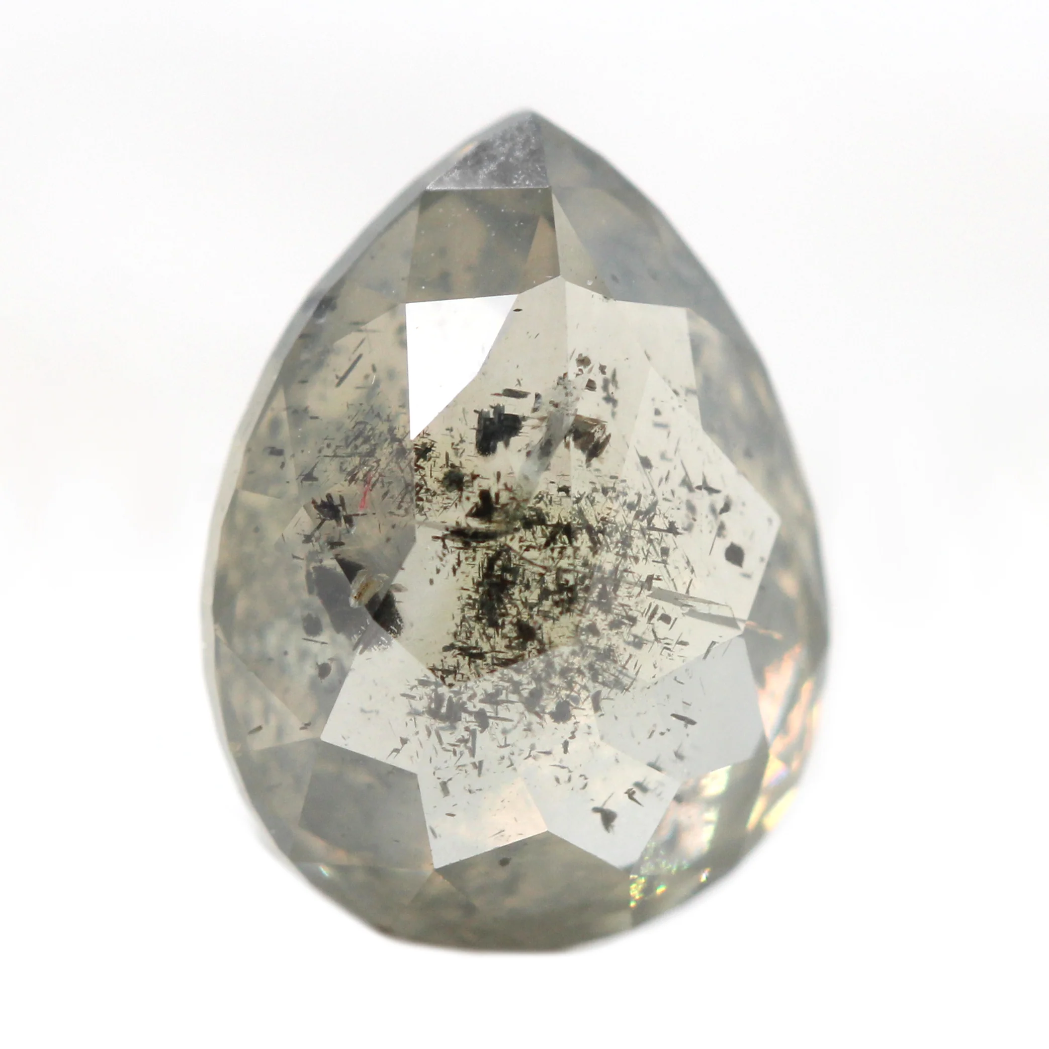 2.54 Carat Champagne Gray Pear Salt and Pepper Diamond for Custom Work - Inventory Code SGP254 - Image 4