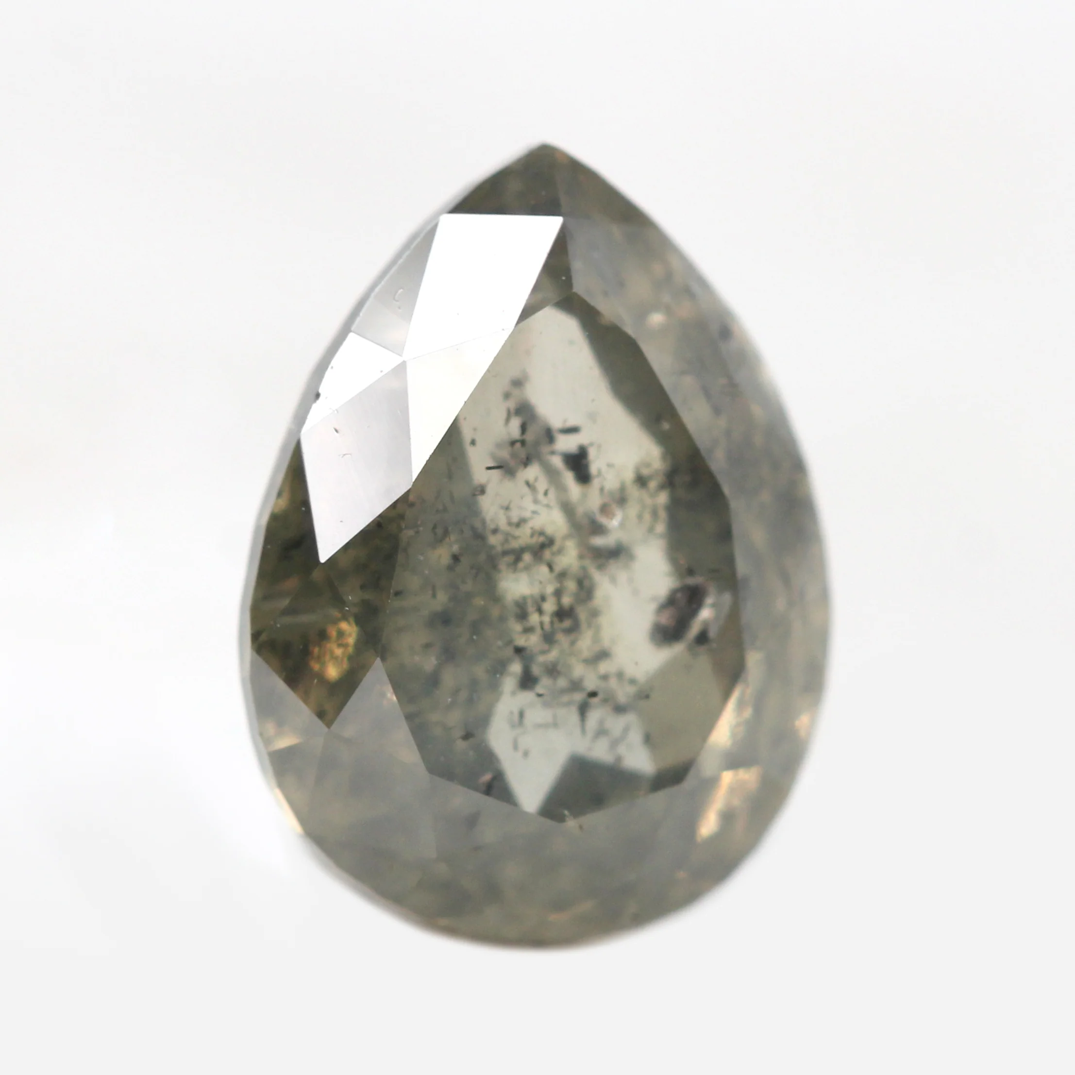 2.54 Carat Champagne Gray Pear Salt and Pepper Diamond for Custom Work - Inventory Code SGP254 - Image 7