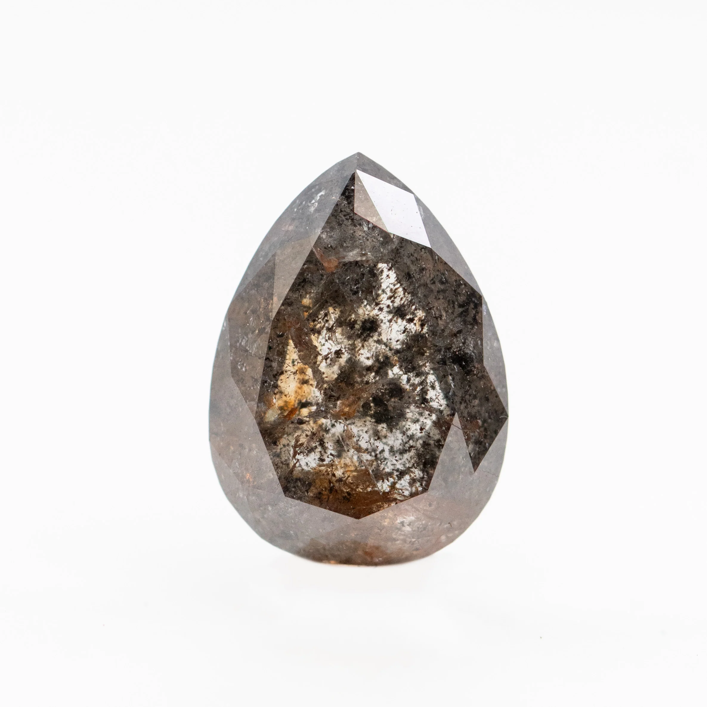 2.58 Carat Black Pear Salt and Pepper Diamond for Custom Work - Inventory Code NBP258