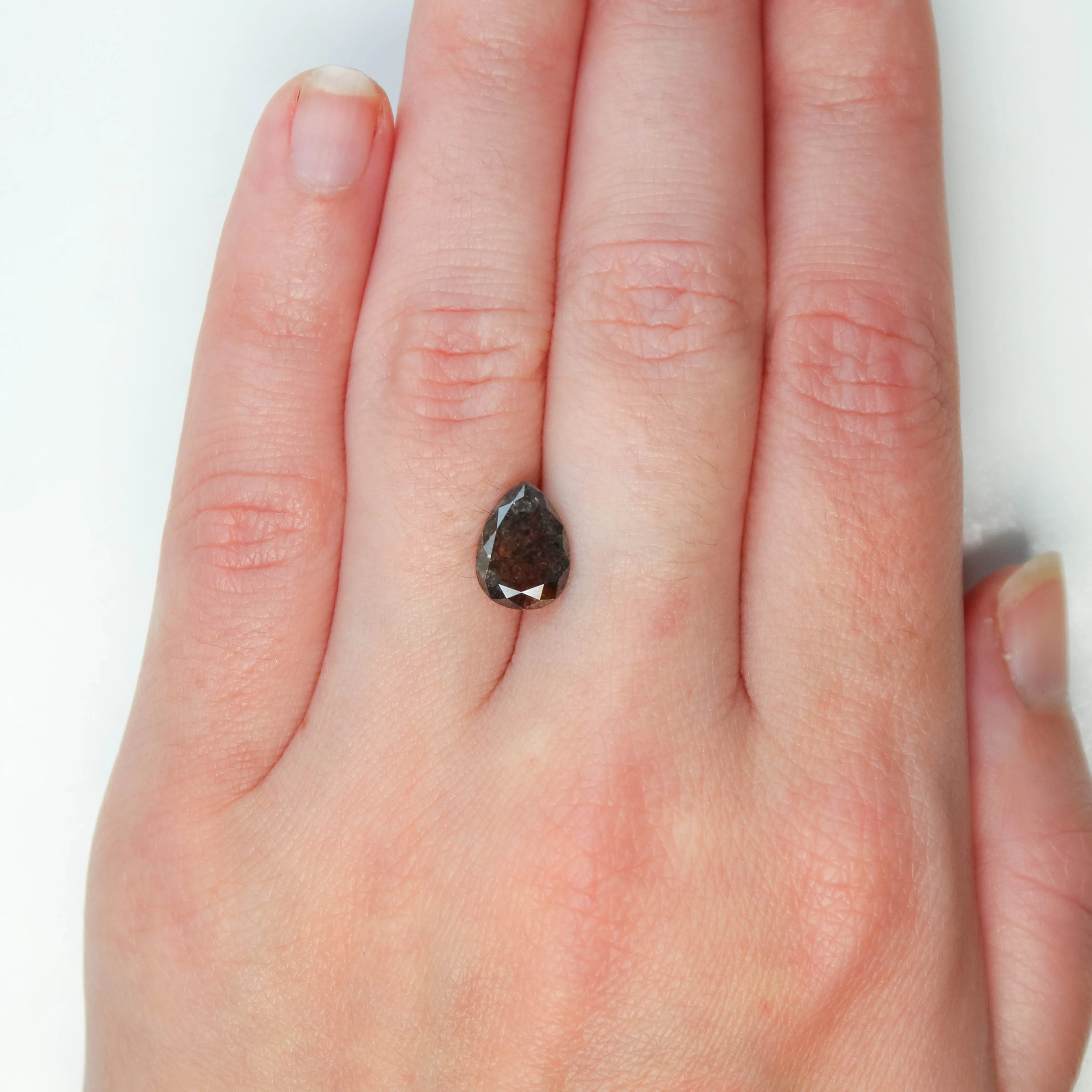 2.58 Carat Black Pear Salt and Pepper Diamond for Custom Work - Inventory Code NBP258 - Image 2