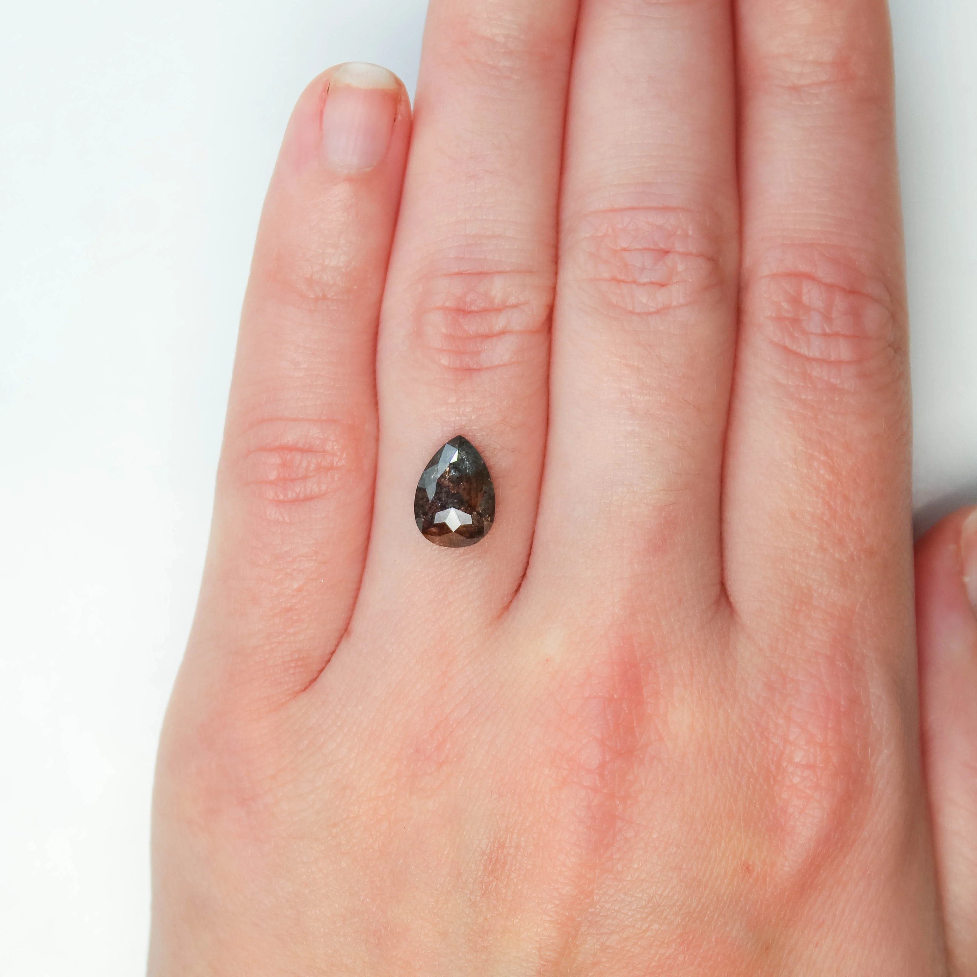2.58 Carat Black Pear Salt and Pepper Diamond for Custom Work - Inventory Code NBP258 - Image 7
