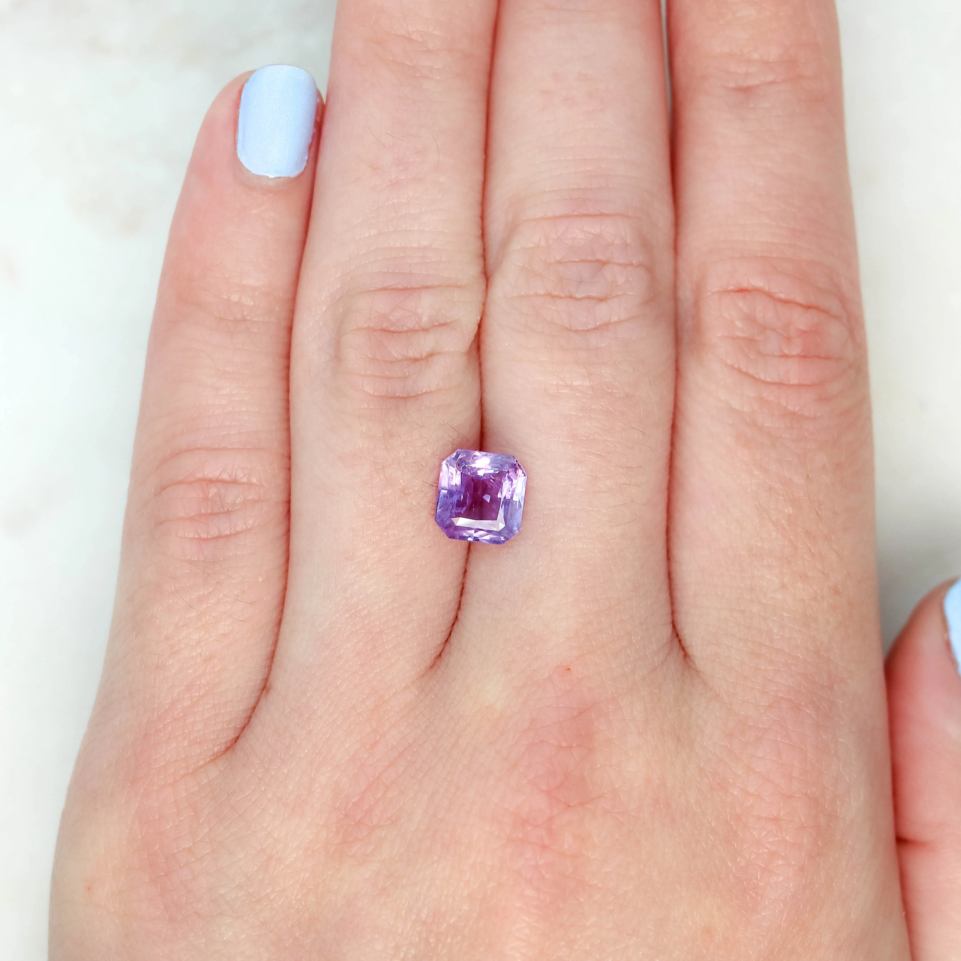 2.60 Carat Purple Asscher Cut Sapphire for Custom Work - Inventory Code PAS260 - Image 2