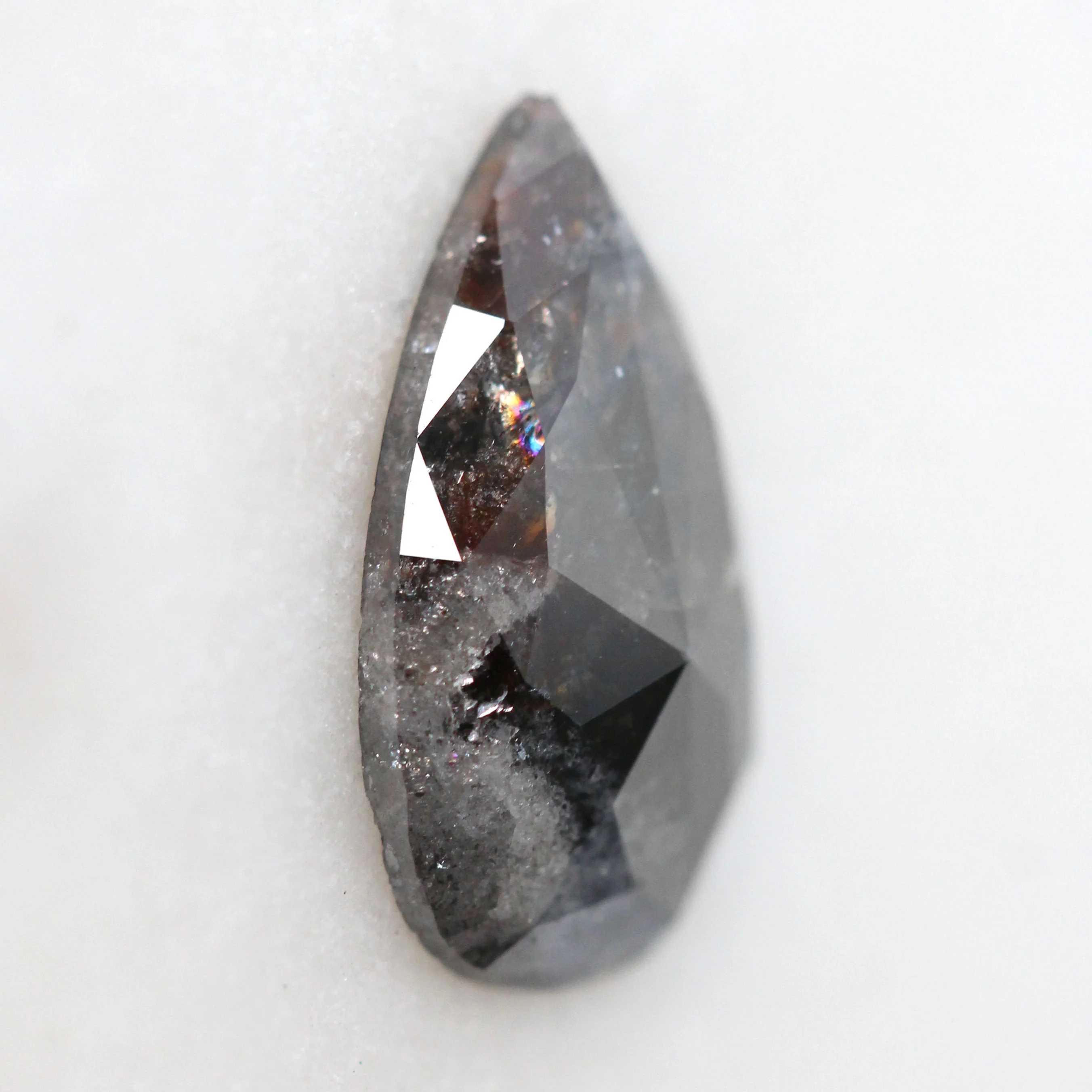 2.65 Carat Dark Gray Pear Salt and Pepper Diamond for Custom Work - Inventory Code DSP265 - Image 3