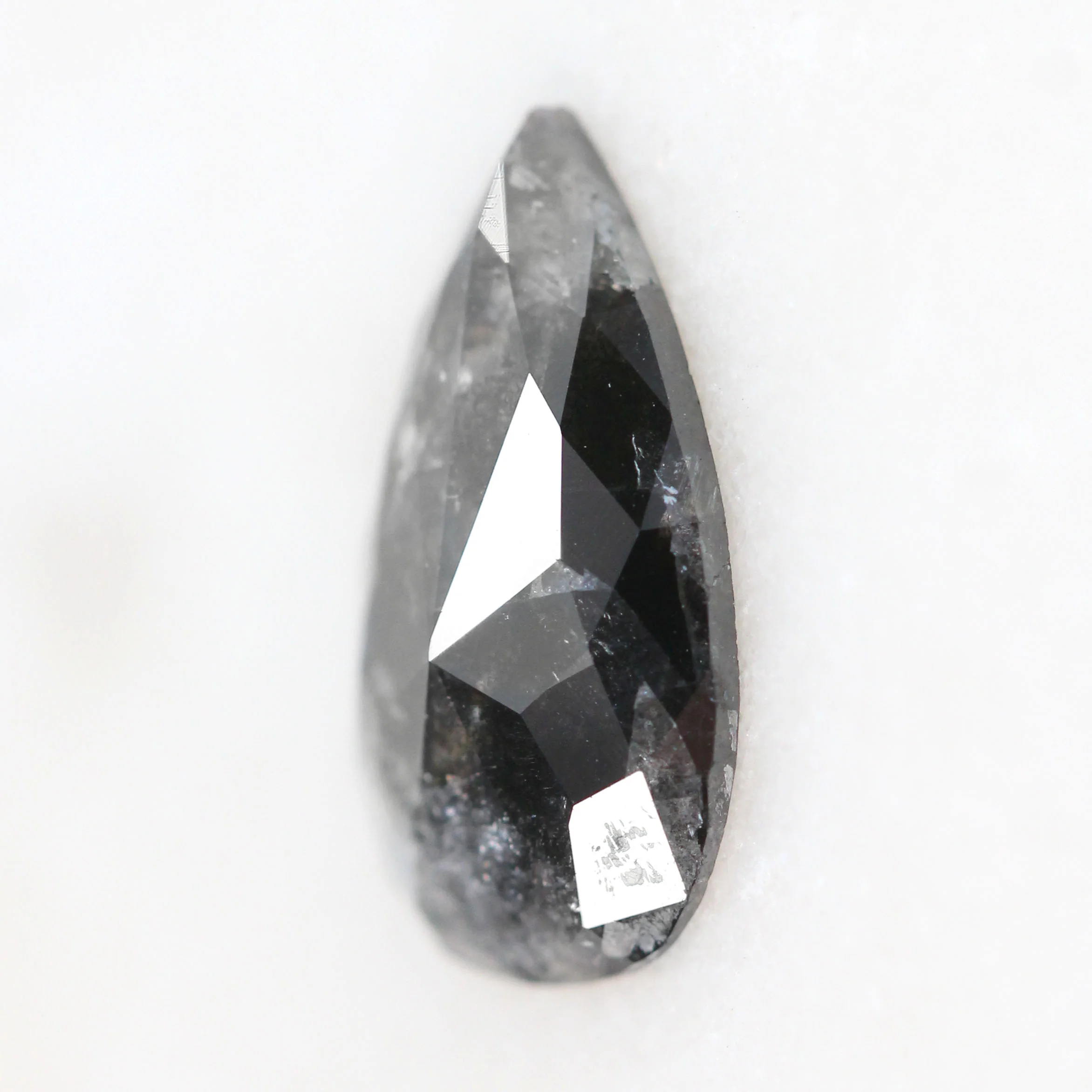 2.65 Carat Dark Gray Pear Salt and Pepper Diamond for Custom Work - Inventory Code DSP265 - Image 4