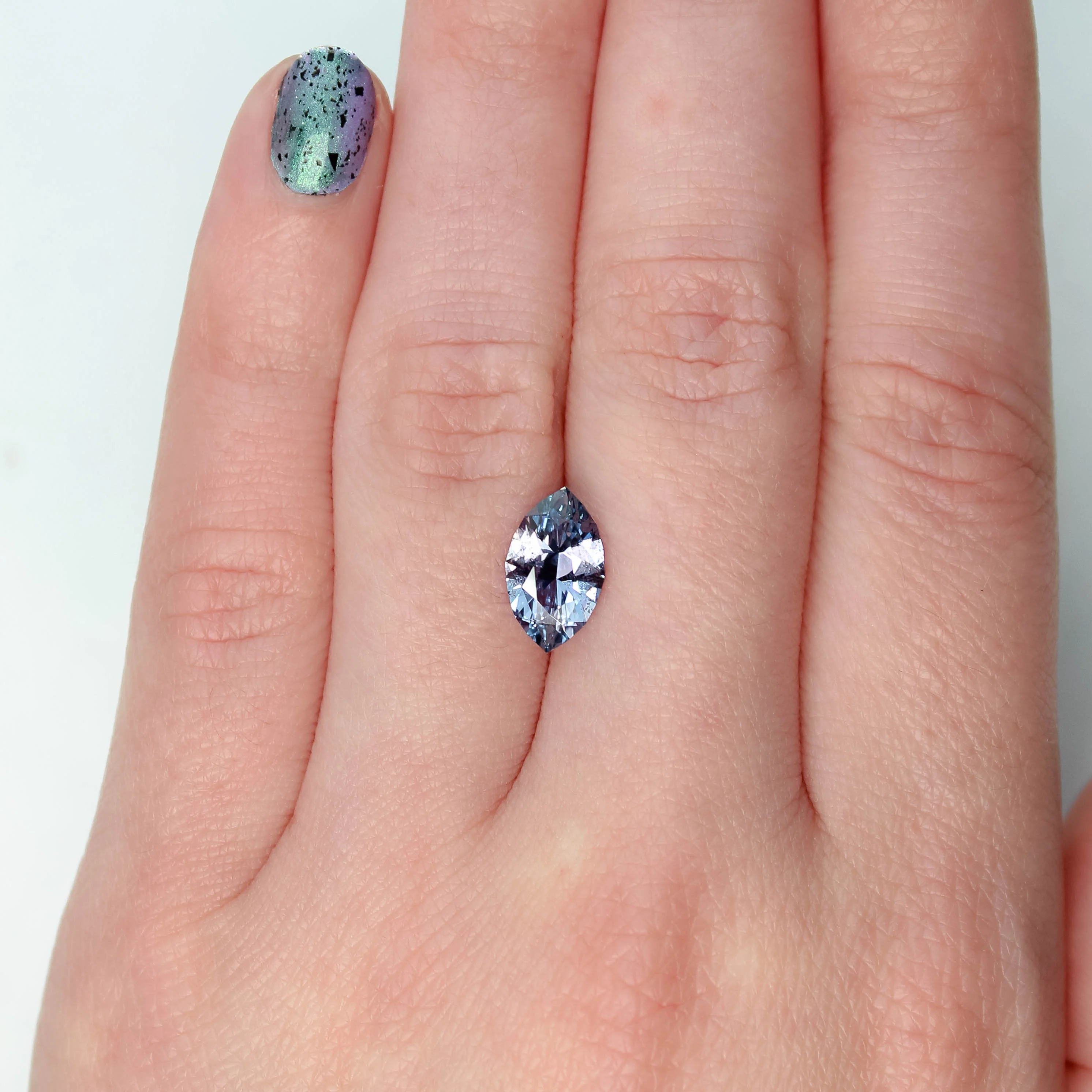 2.65 Carat Color Change Periwinkle Marquise Sapphire for Custom Work - Inventory Code PMS265 - Image 3