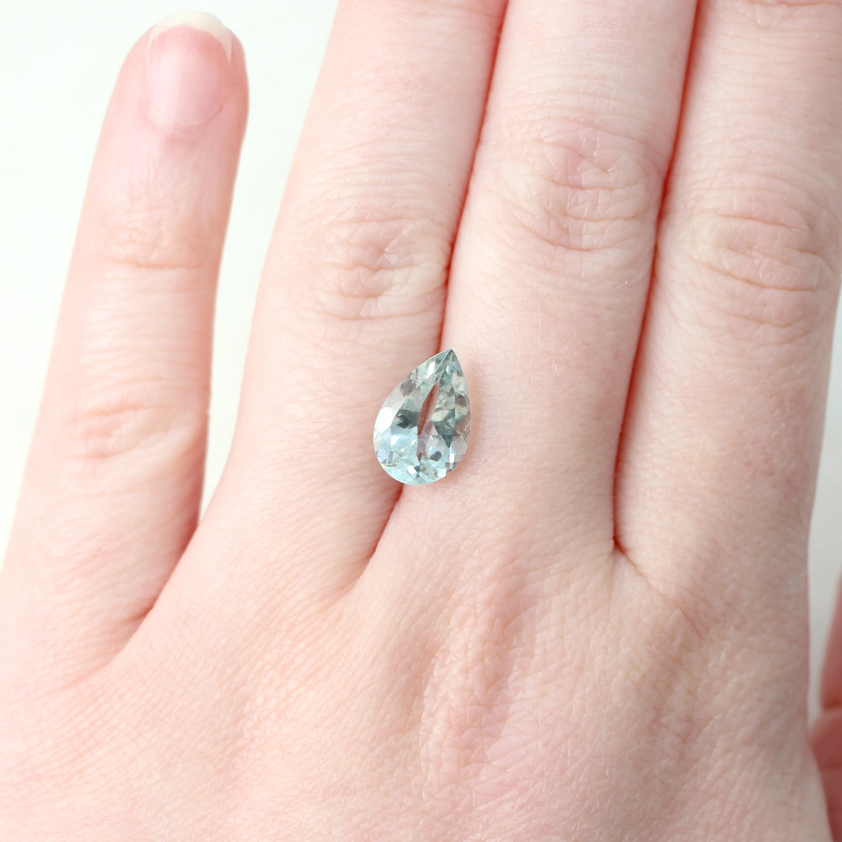 2.68 Carat Mossy Aquamarine Pear for Custom Work - Inventory Code PMA268 - Image 2