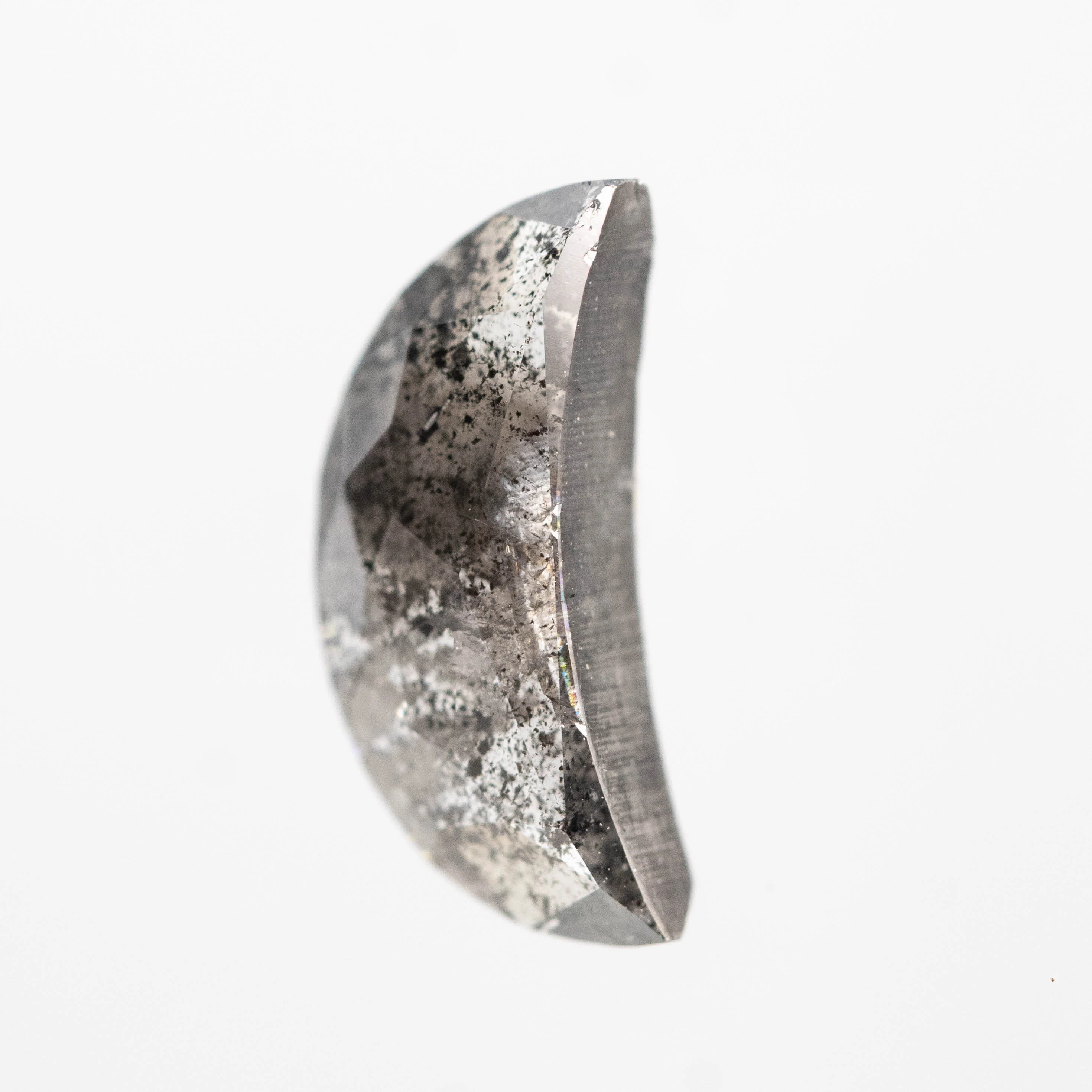 2.73 Carat Dark Gray Salt and Pepper Crescent Diamond for Custom Work - Inventory Code DSC273 - Image 3