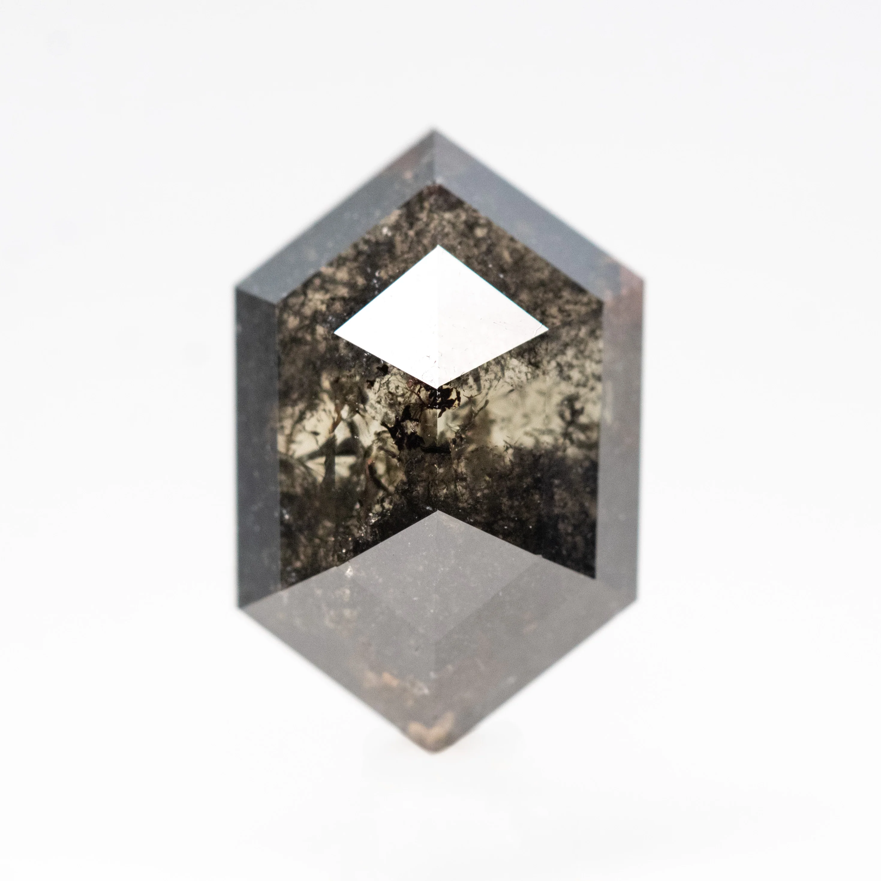 2.83 Carat Black Elongated Hexagon Salt and Pepper Diamond for Custom Work - Inventory Code BCH283