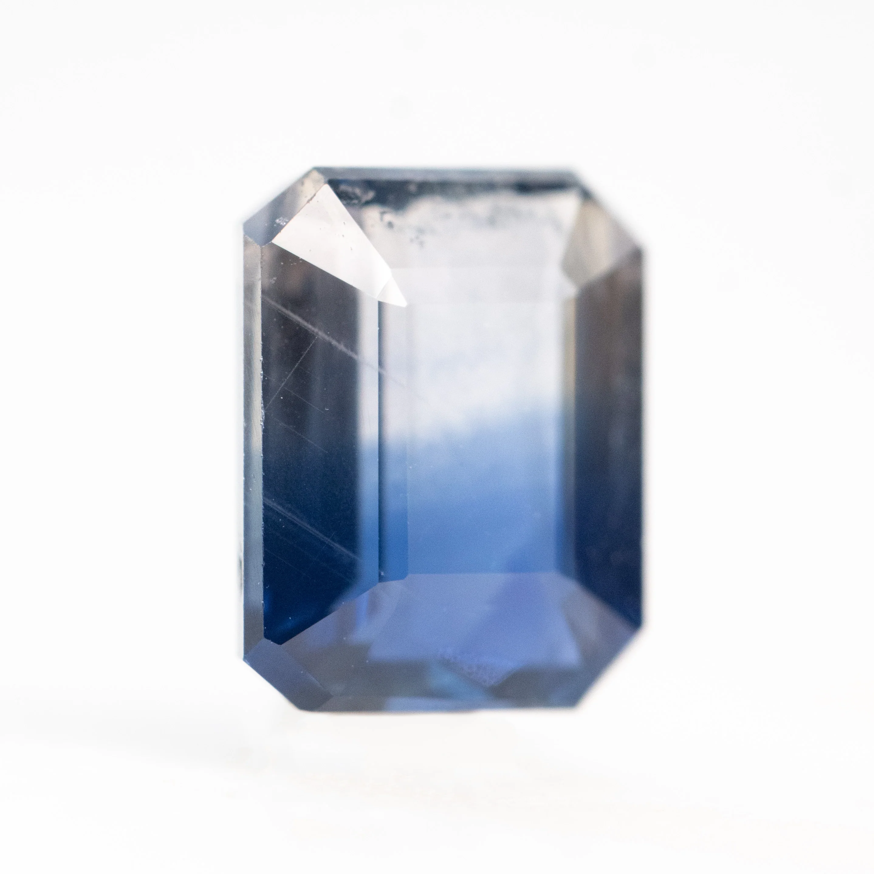 2.87 Carat Bicolor Blue Emerald Cut Sapphire for Custom Work - Inventory Coded BCES287 - Image 4