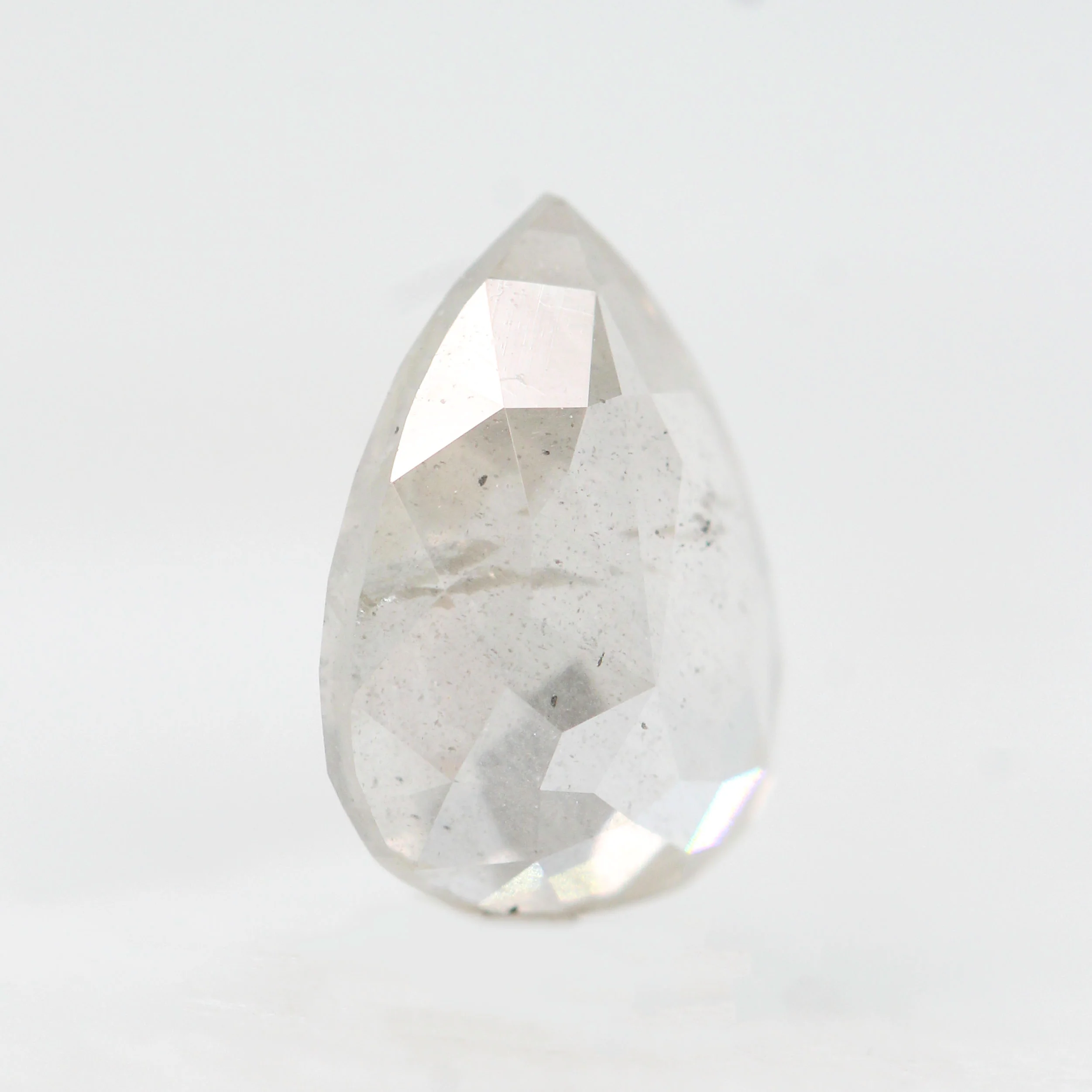 3.00 Carat Misty White Pear Salt and Pepper Diamond for Custom Work - Inventory Code MWP300 - Image 4