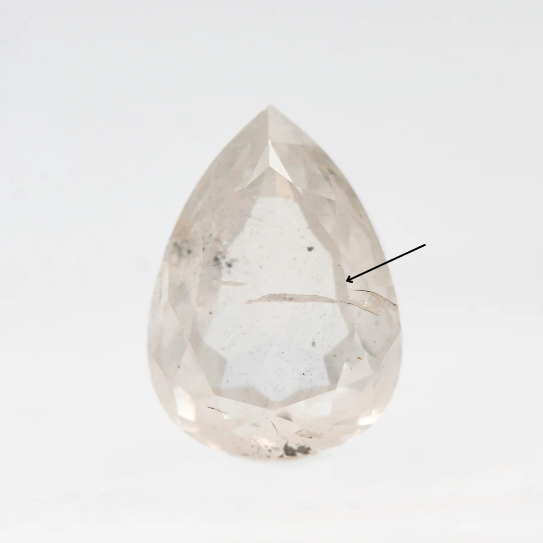 3.00 Carat Misty White Pear Salt and Pepper Diamond for Custom Work - Inventory Code MWP300 - Image 6