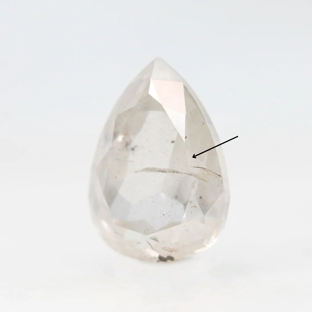 3.00 Carat Misty White Pear Salt and Pepper Diamond for Custom Work - Inventory Code MWP300 - Image 7