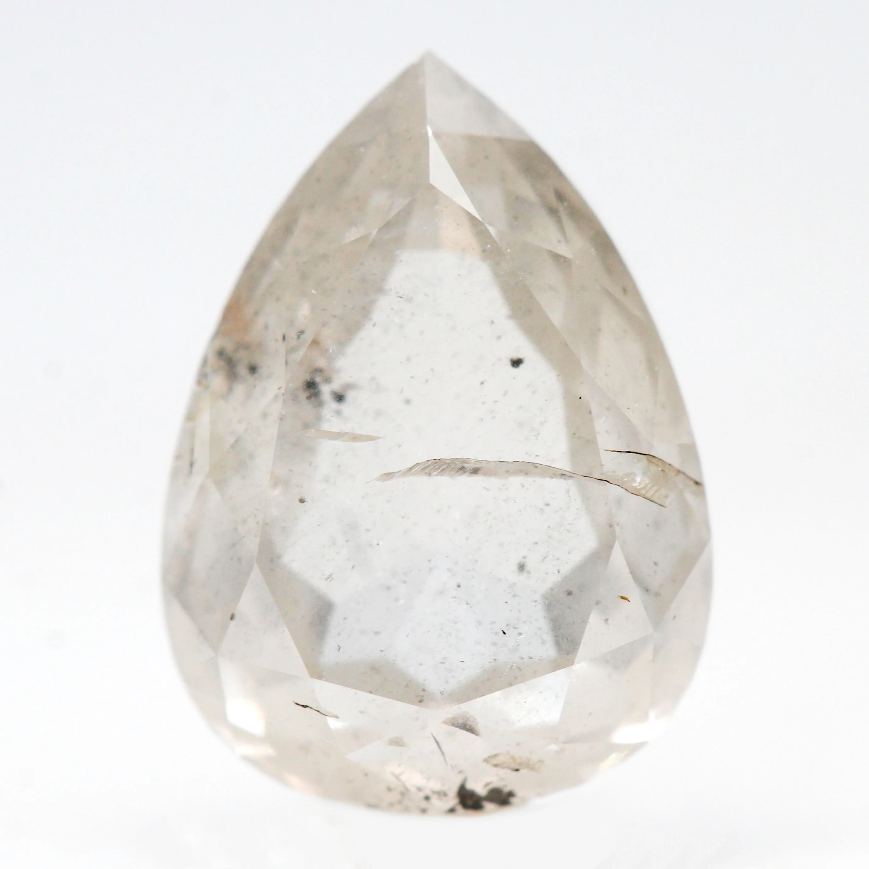 3.00 Carat Misty White Pear Salt and Pepper Diamond for Custom Work - Inventory Code MWP300 - Image 8