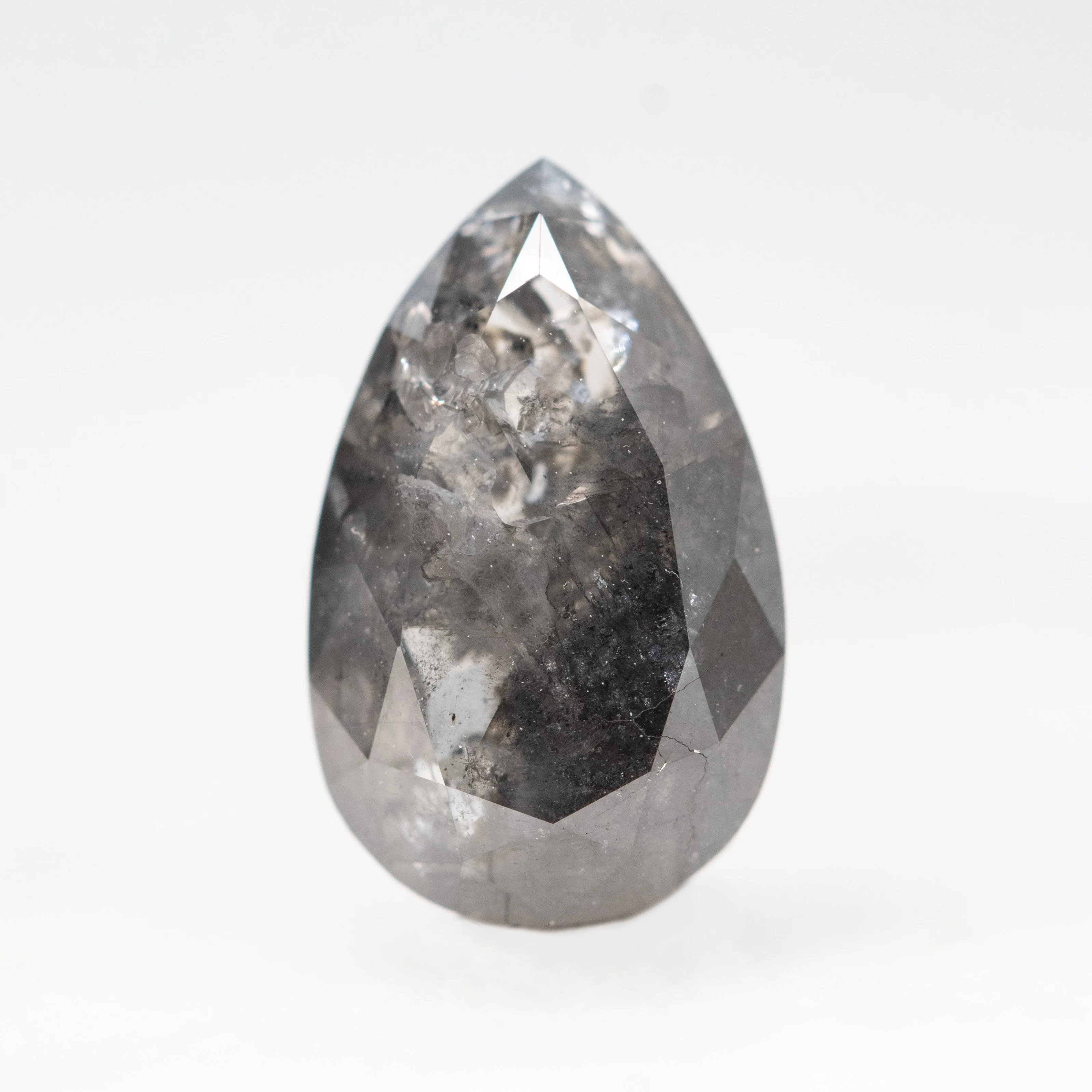 3.02 Carat Black Pear Salt and Pepper Diamond for Custom Work - Inventory Code BCP302