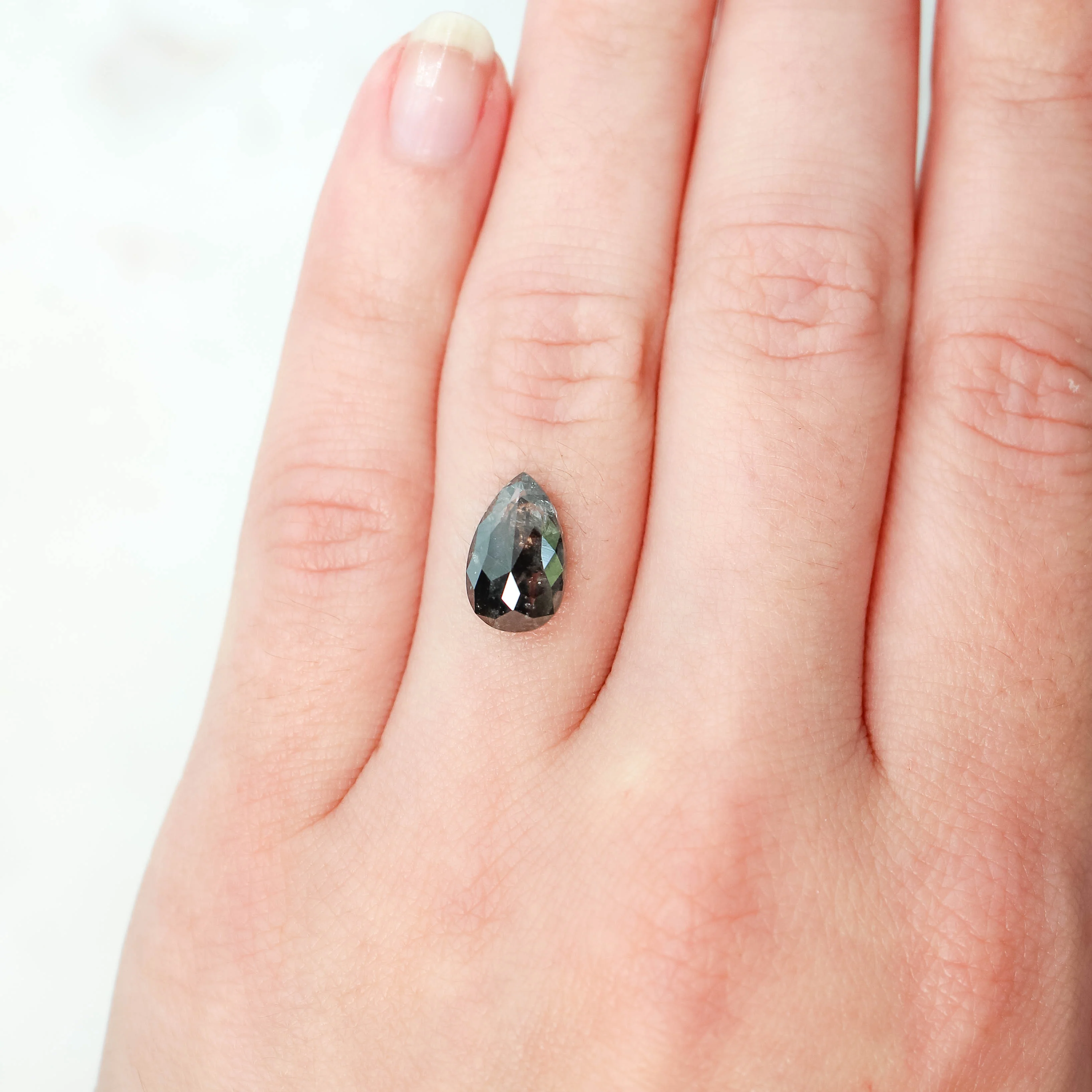 3.02 Carat Black Pear Salt and Pepper Diamond for Custom Work - Inventory Code BCP302 - Image 10