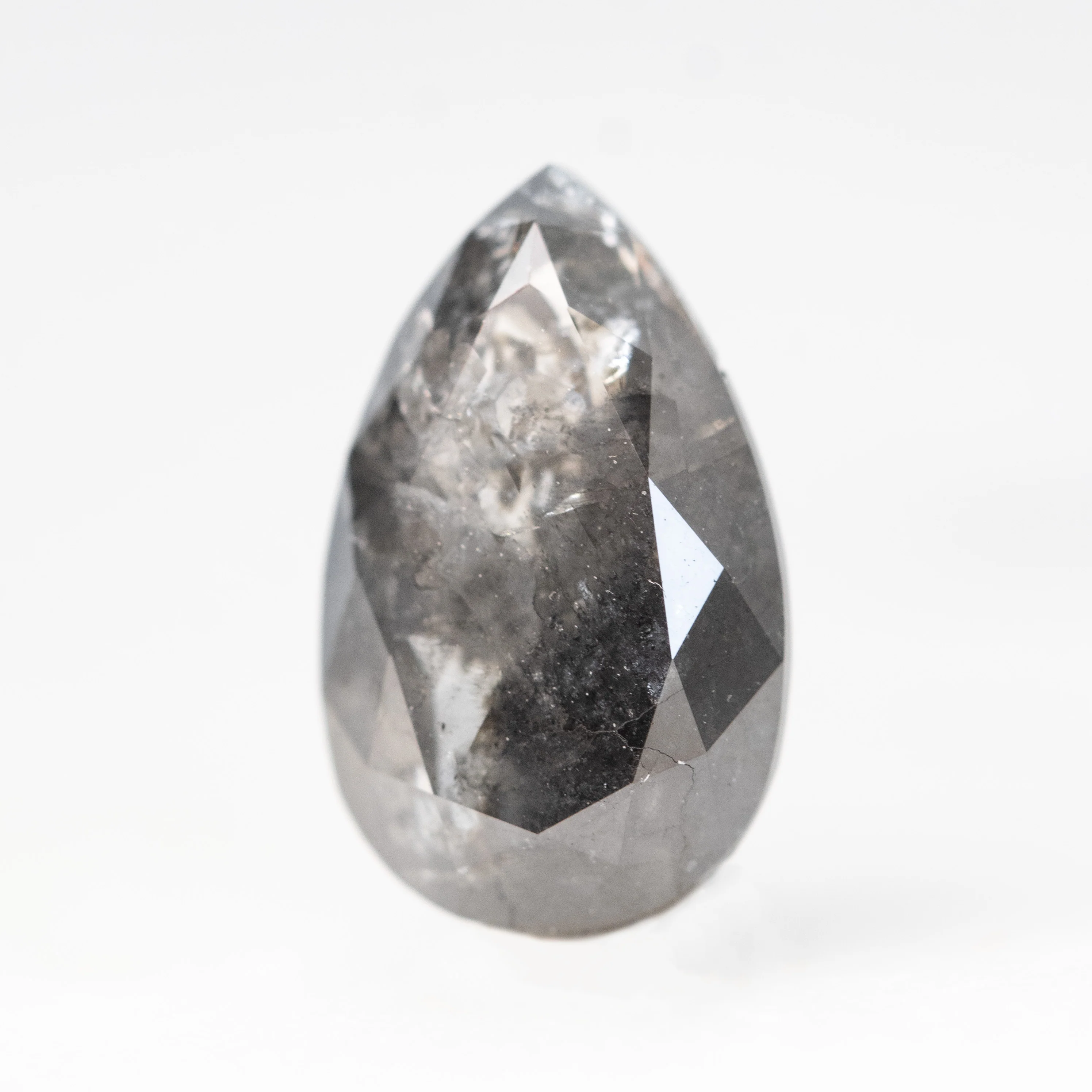 3.02 Carat Black Pear Salt and Pepper Diamond for Custom Work - Inventory Code BCP302 - Image 3