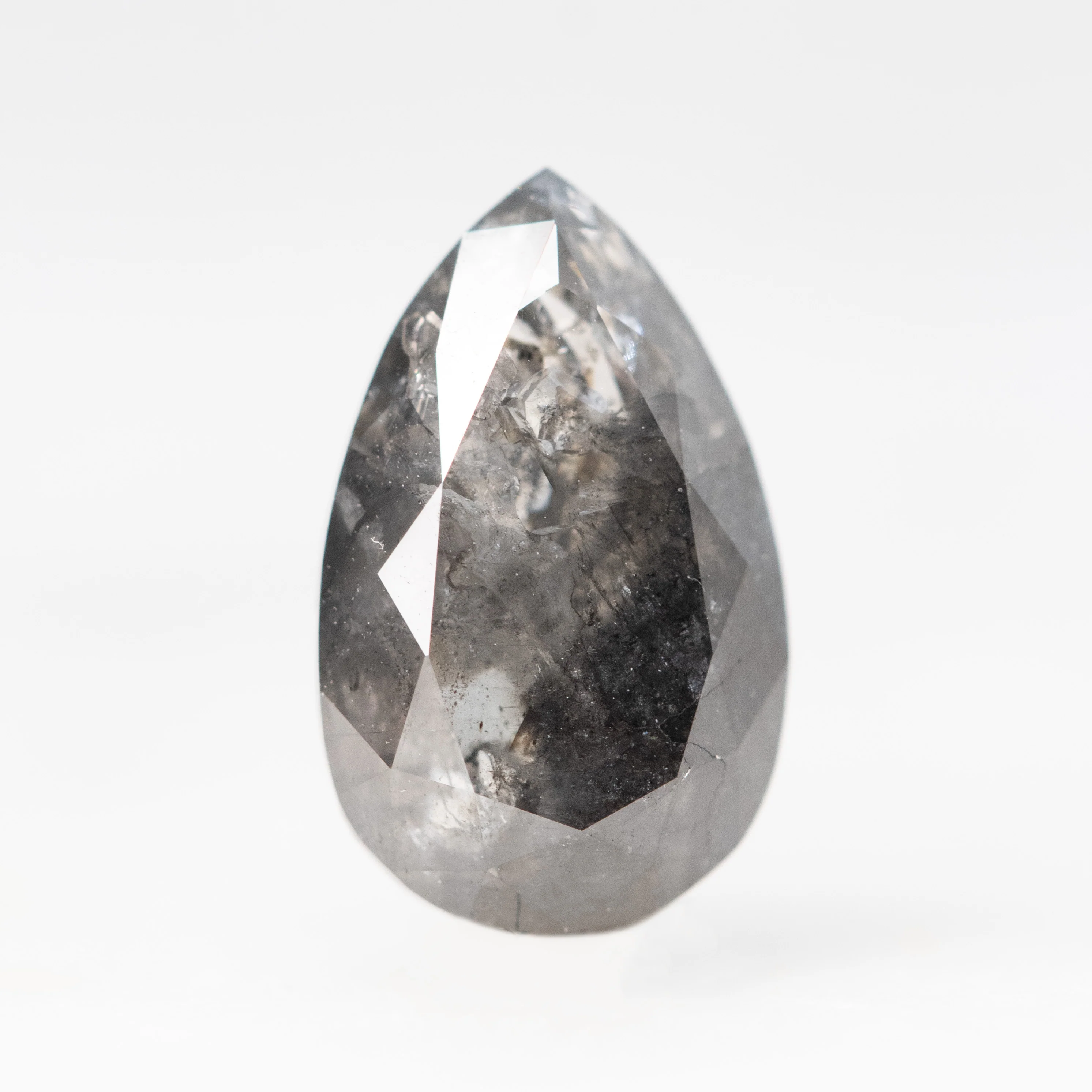 3.02 Carat Black Pear Salt and Pepper Diamond for Custom Work - Inventory Code BCP302 - Image 4