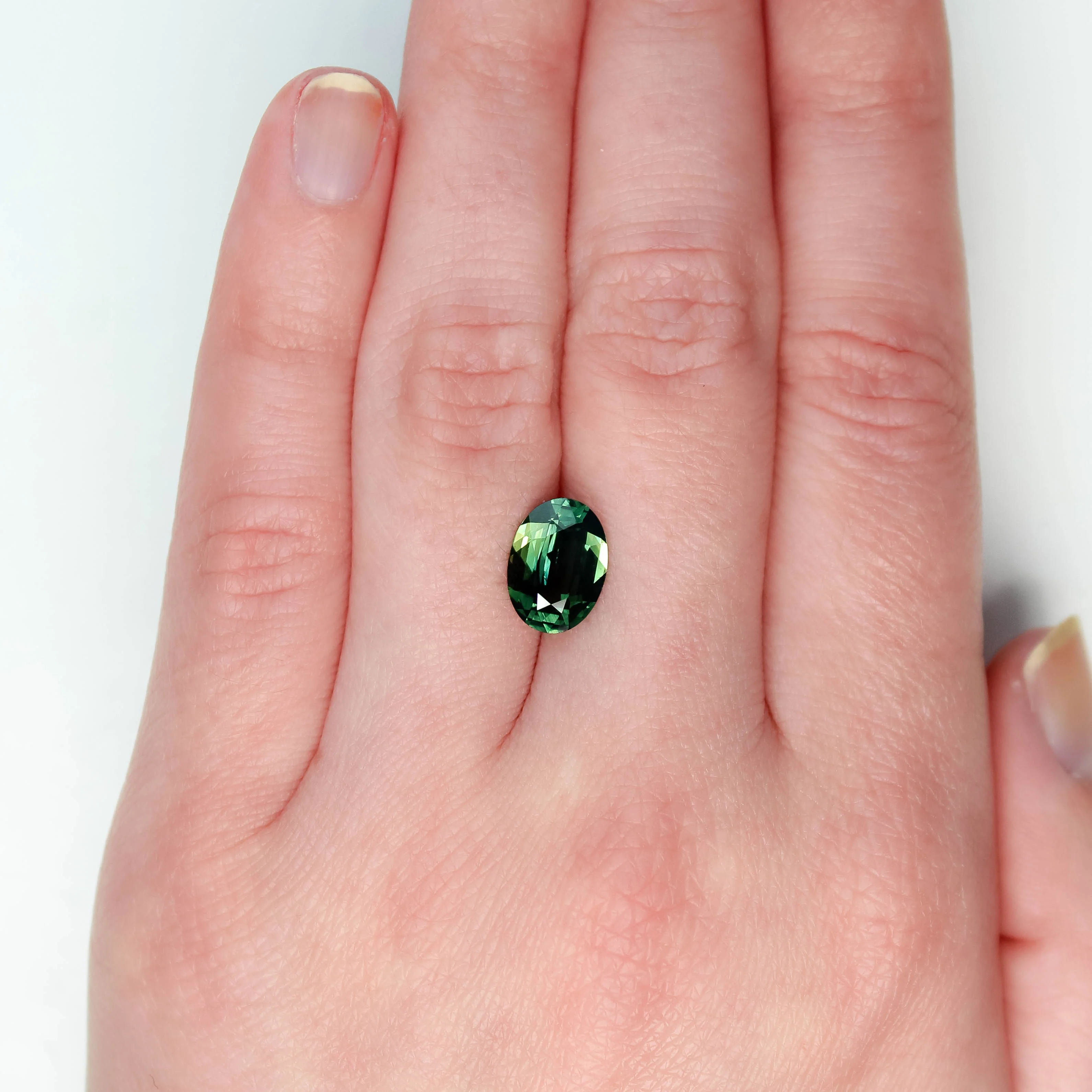 3.02 Carat Teal Green Oval Sapphire for Custom Work - Inventory Code TGOS302 - Image 2