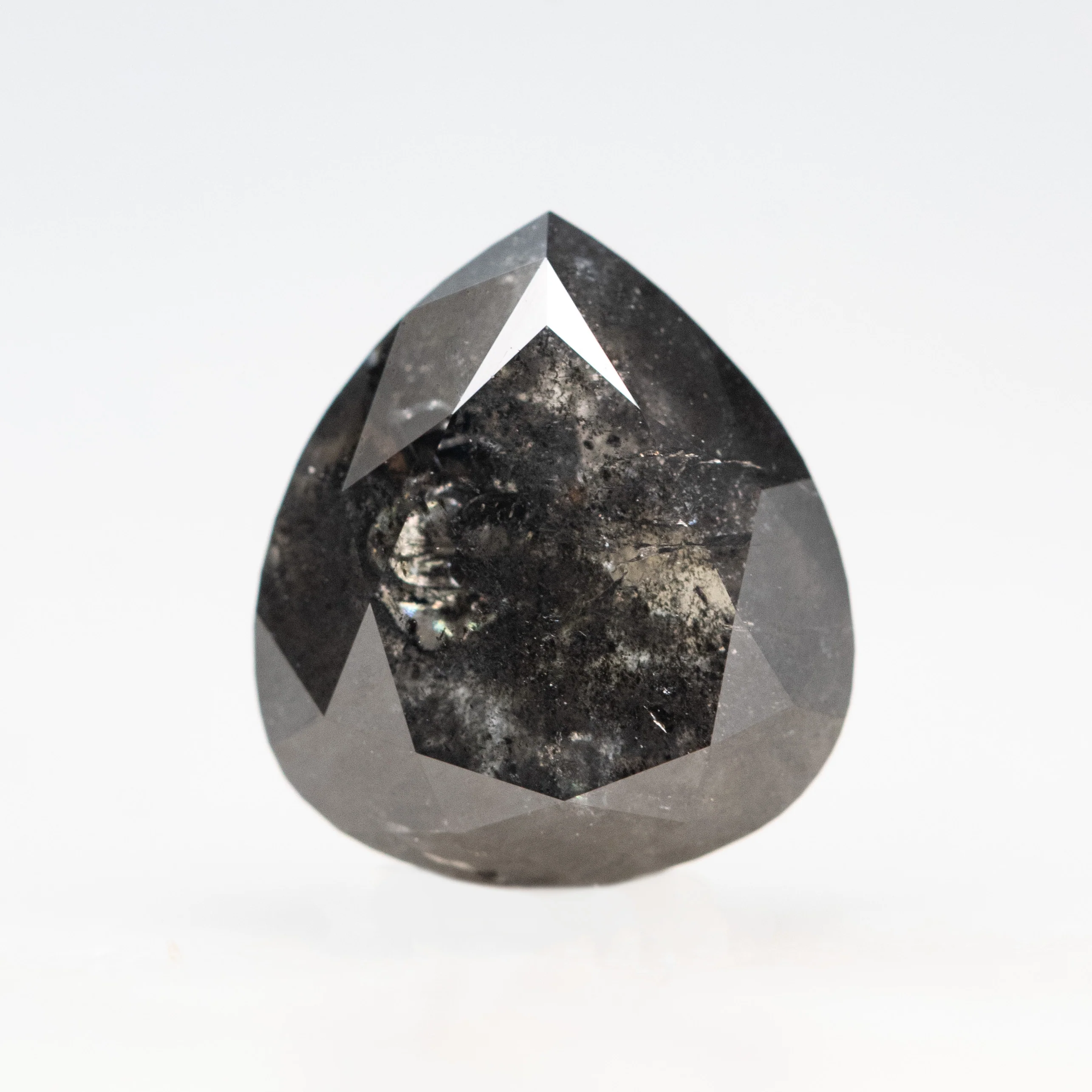 3.03 Carat Black Salt and Pepper Pear Diamond for Custom Work - Inventory Code BCP303