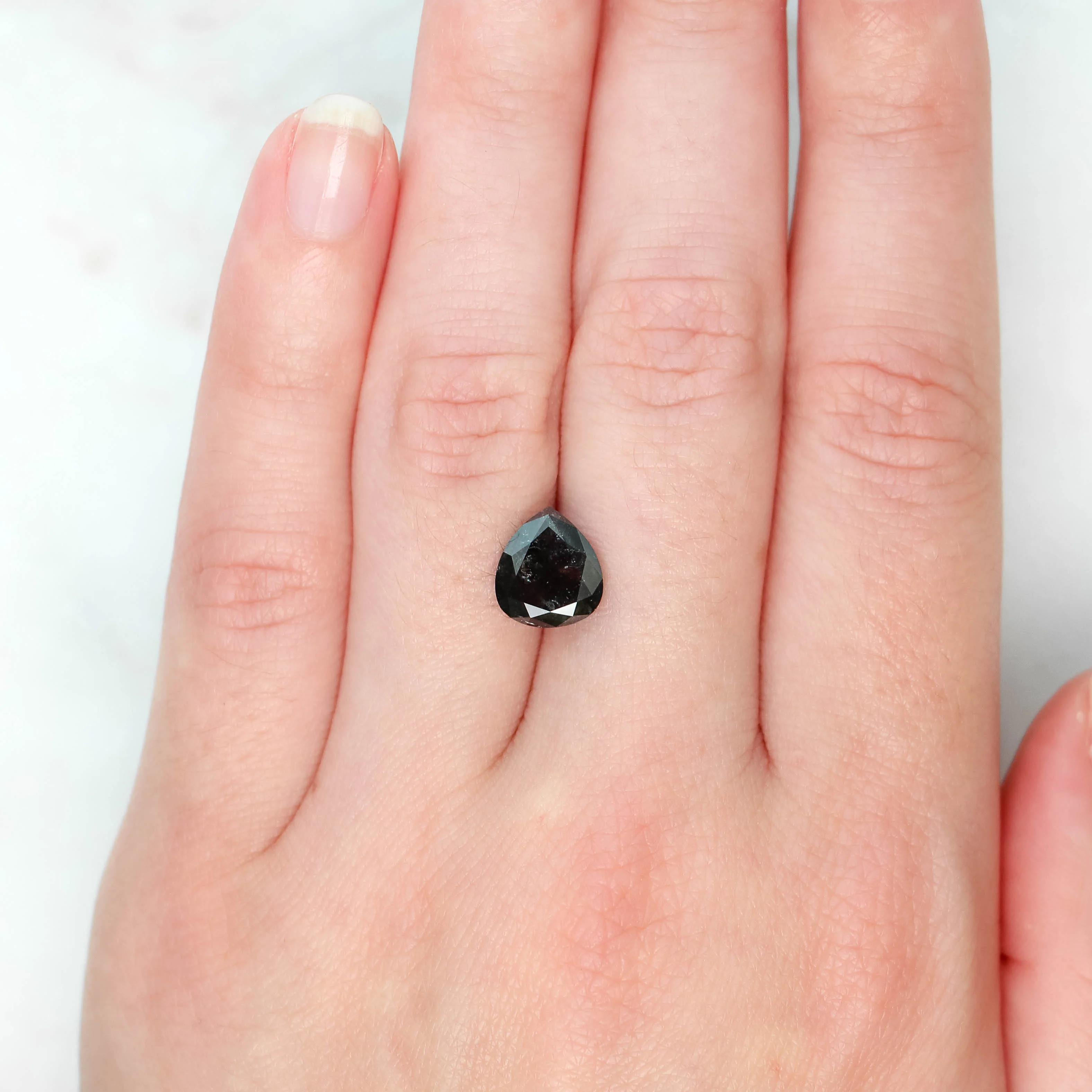 3.03 Carat Black Salt and Pepper Pear Diamond for Custom Work - Inventory Code BCP303 - Image 10