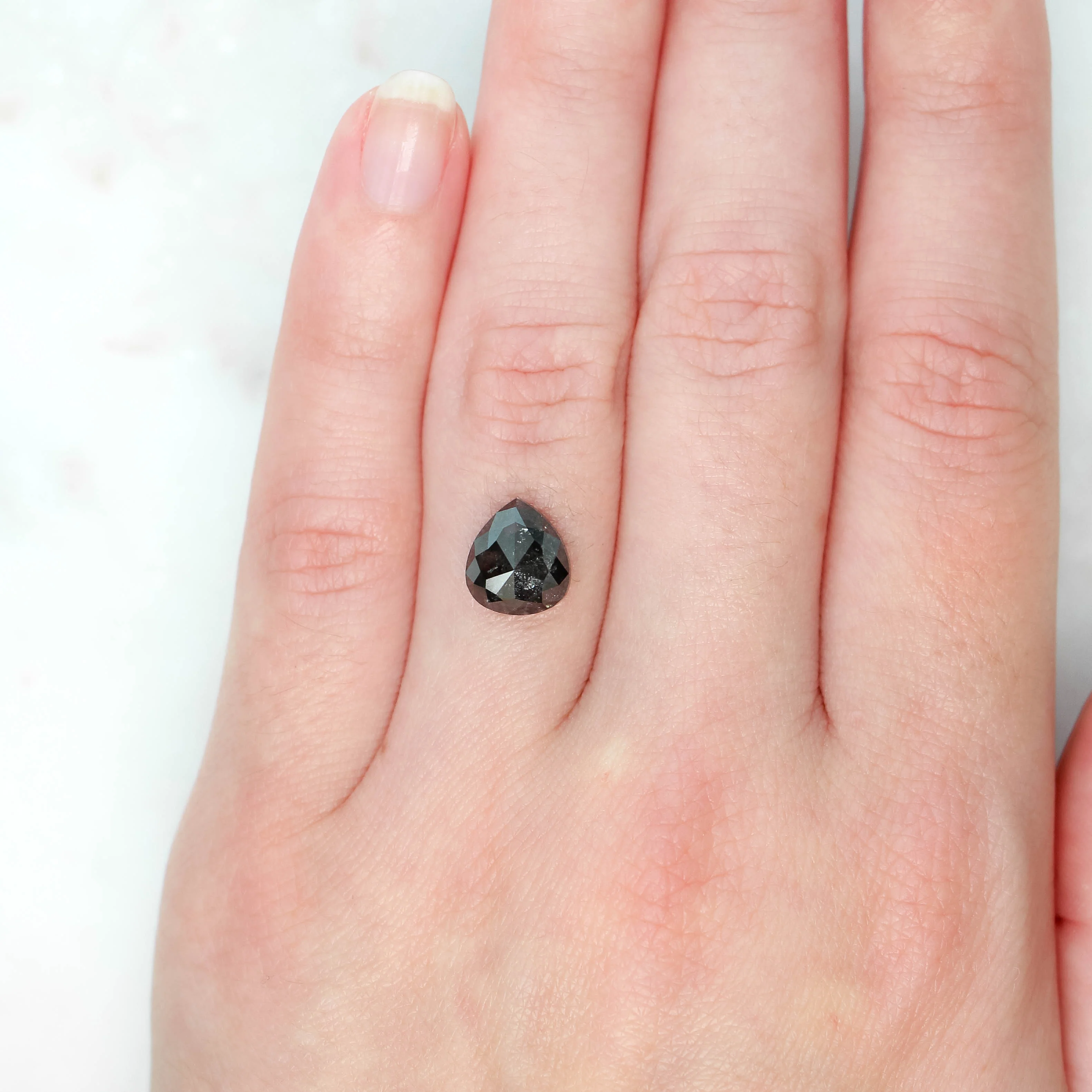 3.03 Carat Black Salt and Pepper Pear Diamond for Custom Work - Inventory Code BCP303 - Image 2