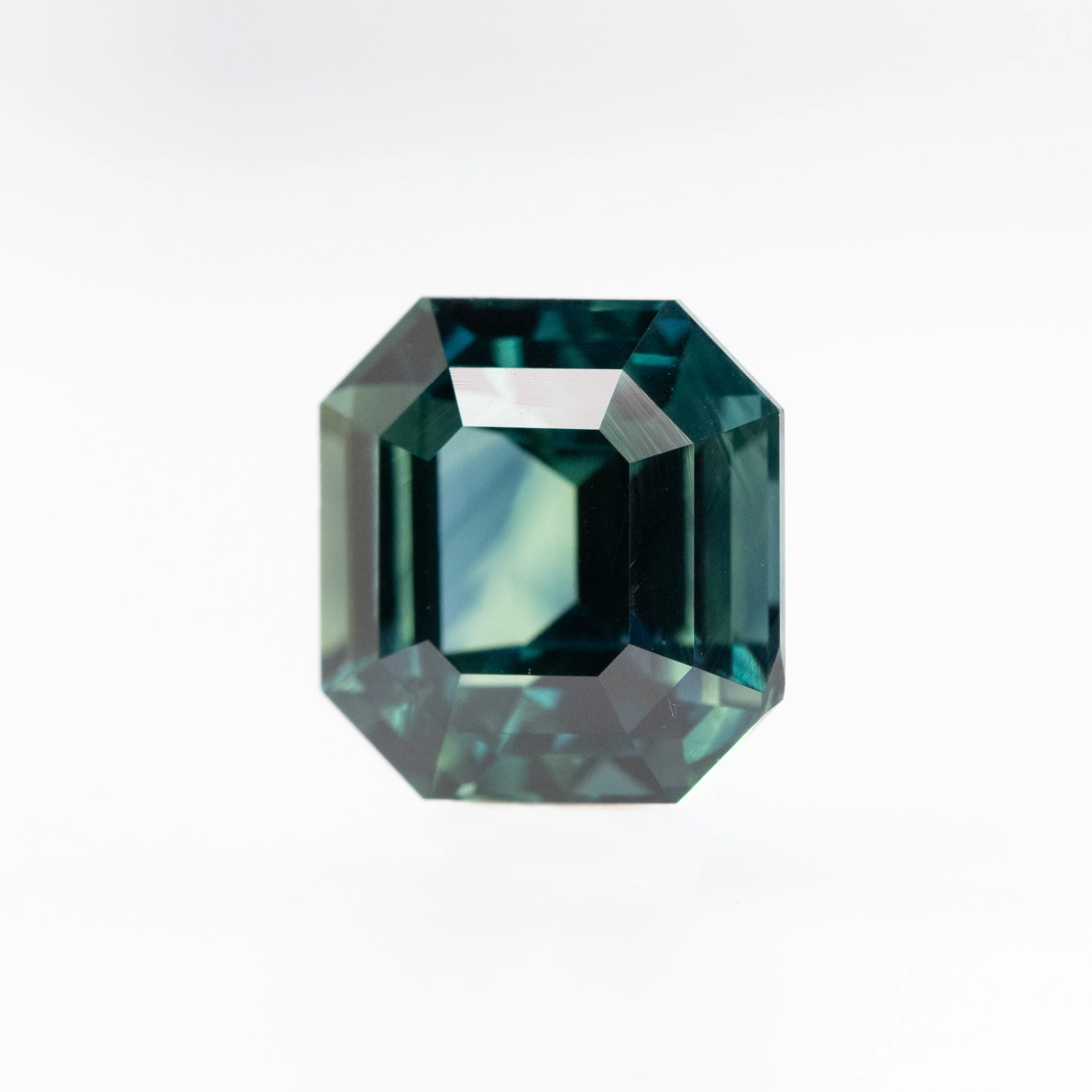 3.18 Carat Teal Asscher Cut Sapphire for Custom Work - Inventory Code TAS318 - Image 3