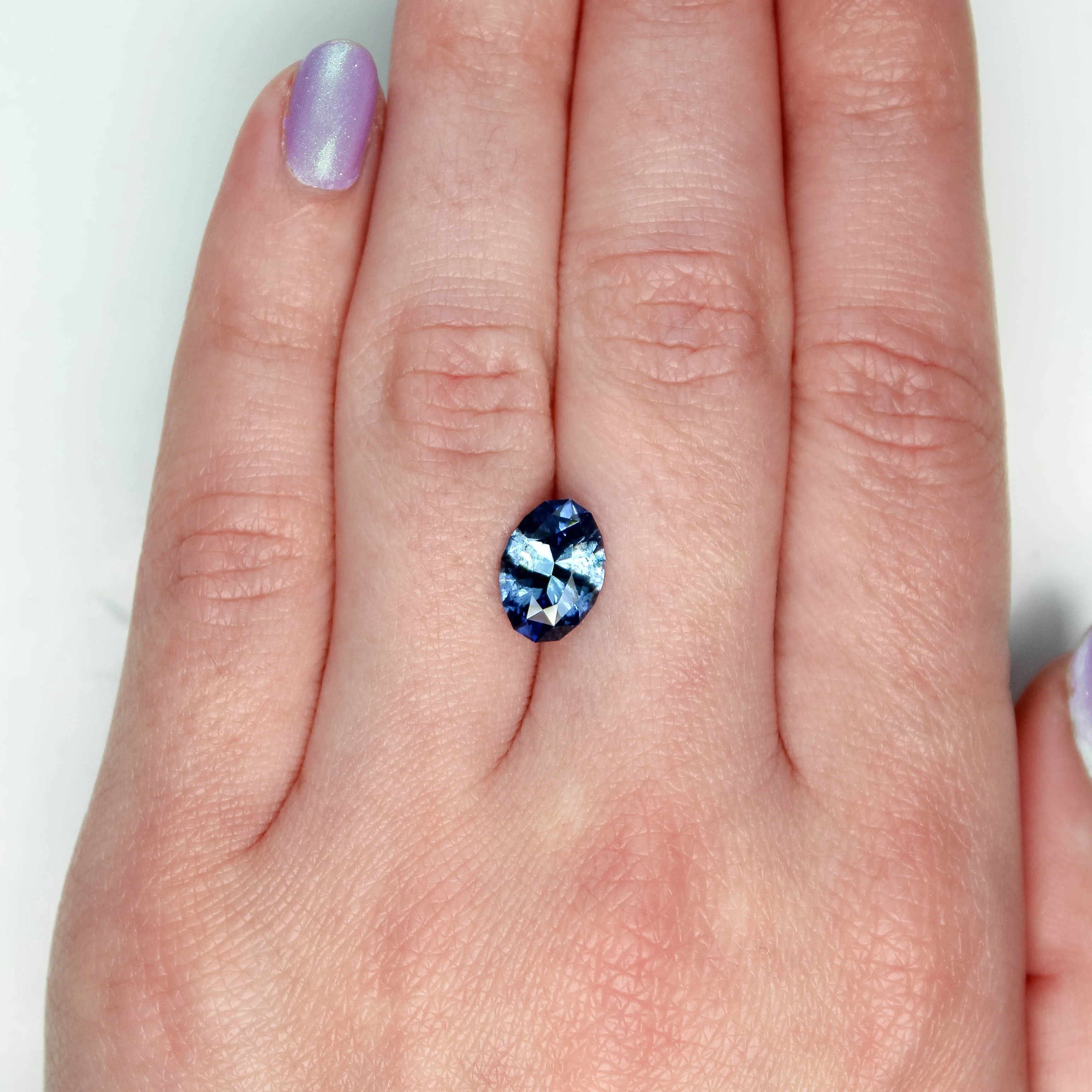3.22 Carat Blue Geometric Oval Sapphire for Custom Work - Inventory Code BGOS322 - Image 3