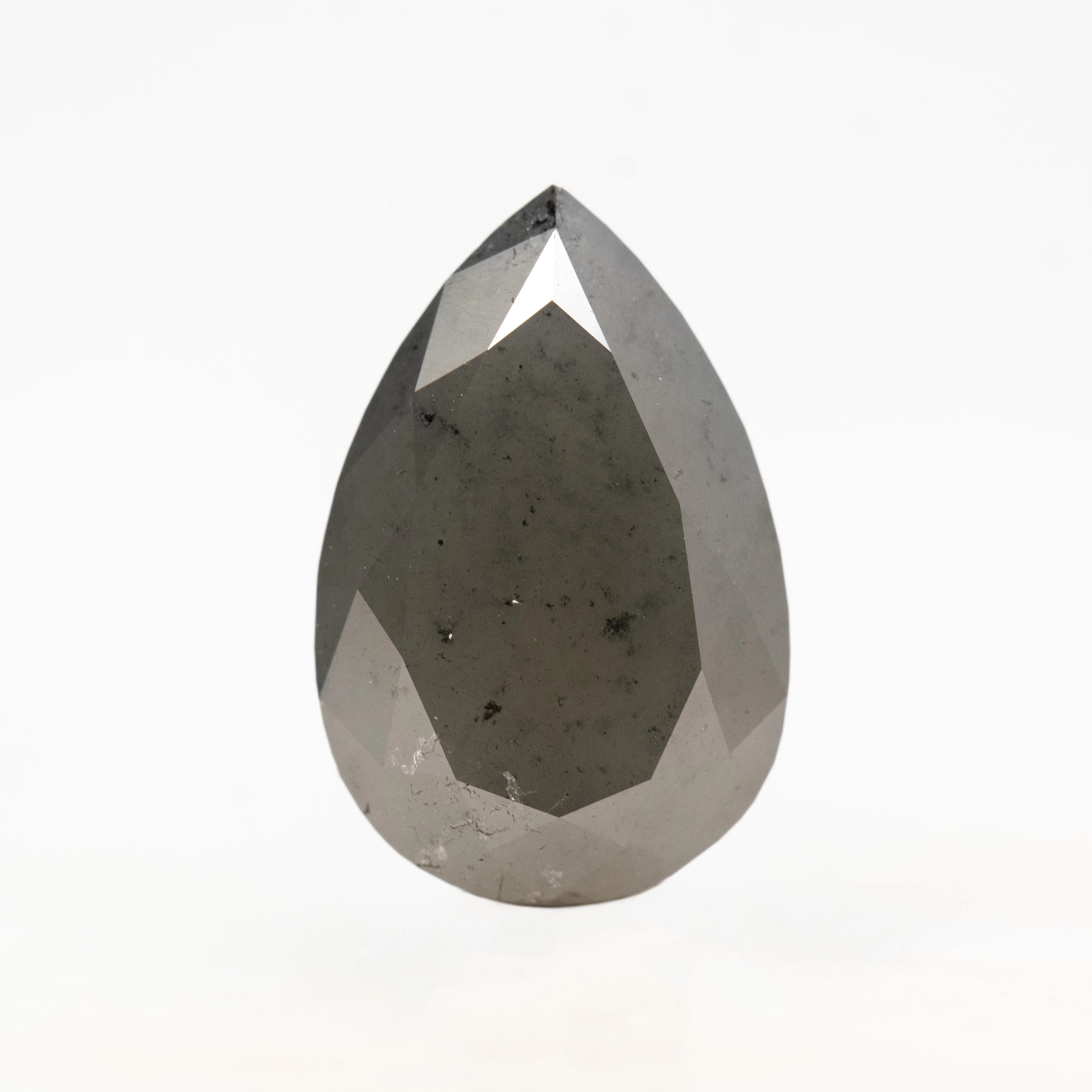 3.24 Carat Dark Gray Pear Salt and Pepper Diamond for Custom Work - Inventory Code MGP324