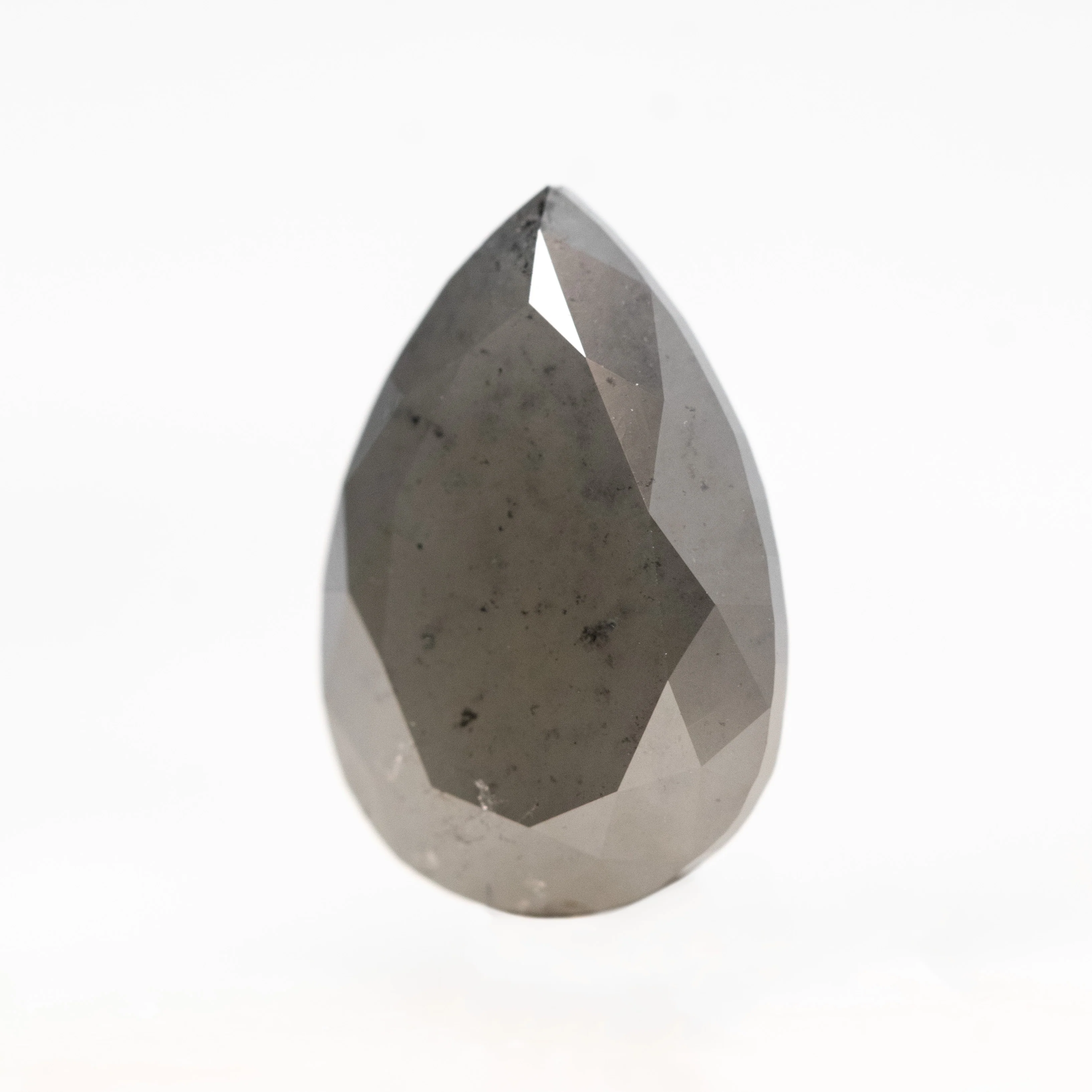 3.24 Carat Dark Gray Pear Salt and Pepper Diamond for Custom Work - Inventory Code MGP324 - Image 3