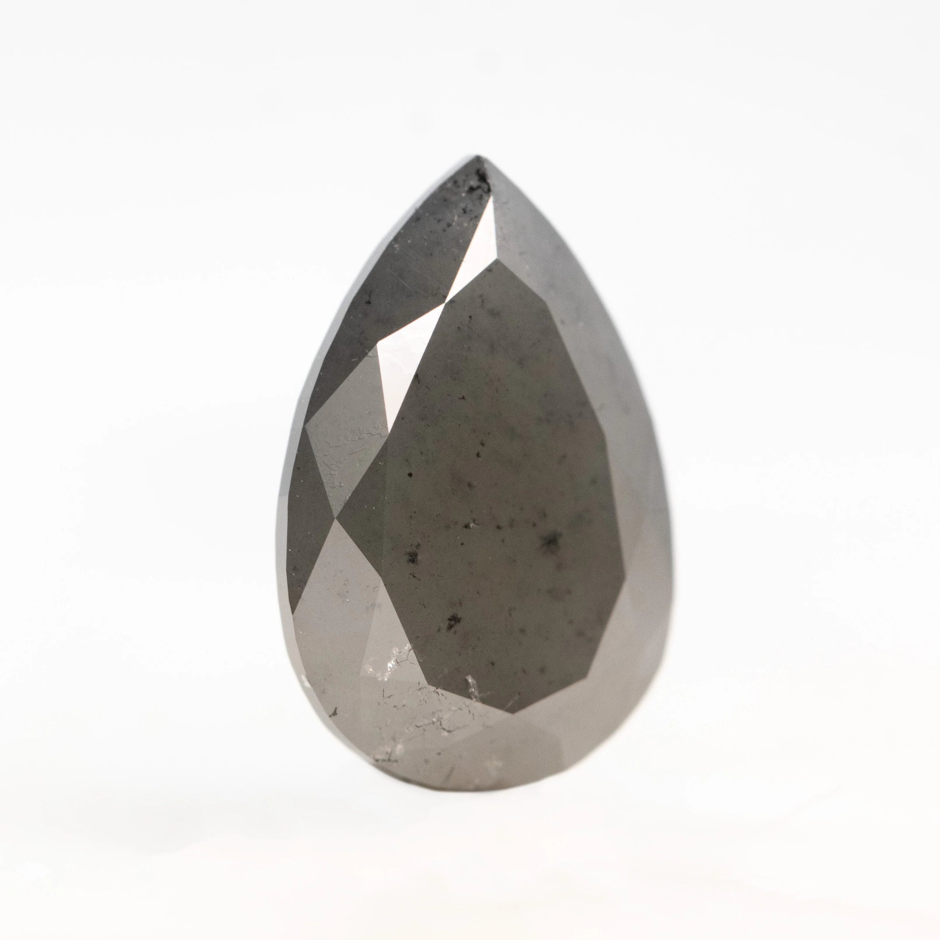 3.24 Carat Dark Gray Pear Salt and Pepper Diamond for Custom Work - Inventory Code MGP324 - Image 4