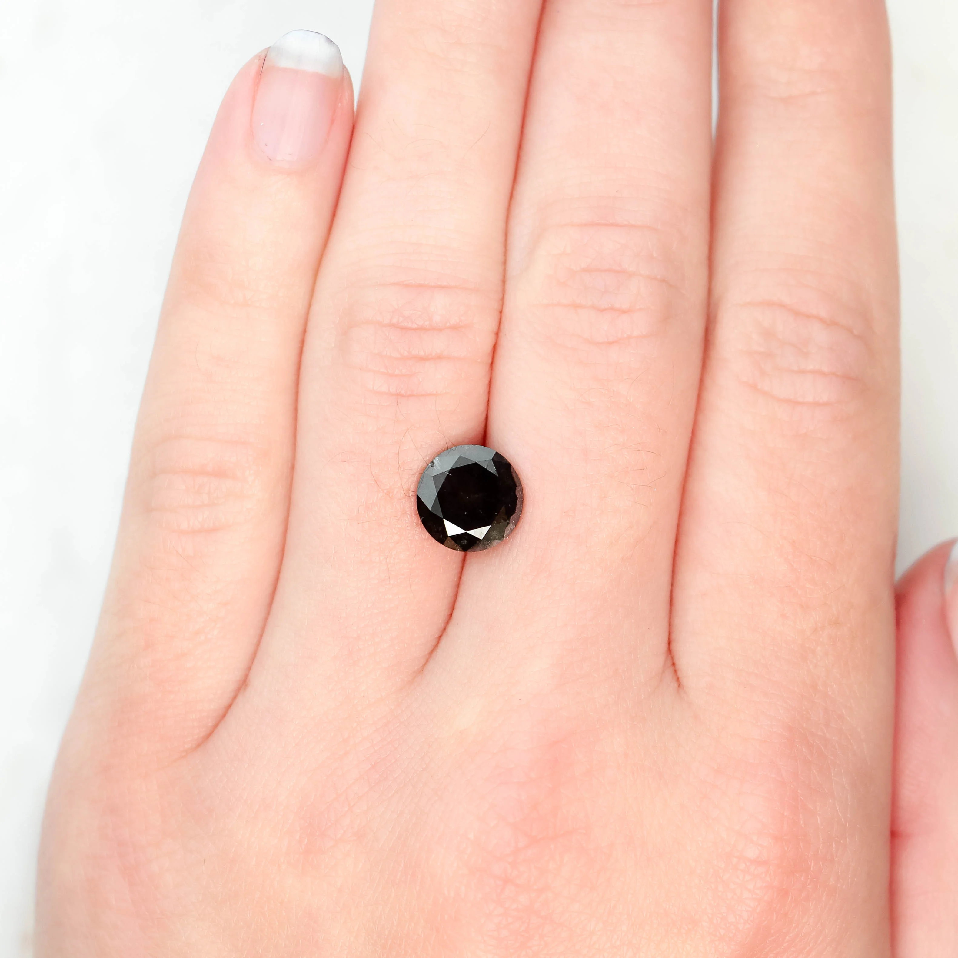 3.25 Carat Black Round Diamond for Custom Work - Inventory Code NBR325 - Image 2