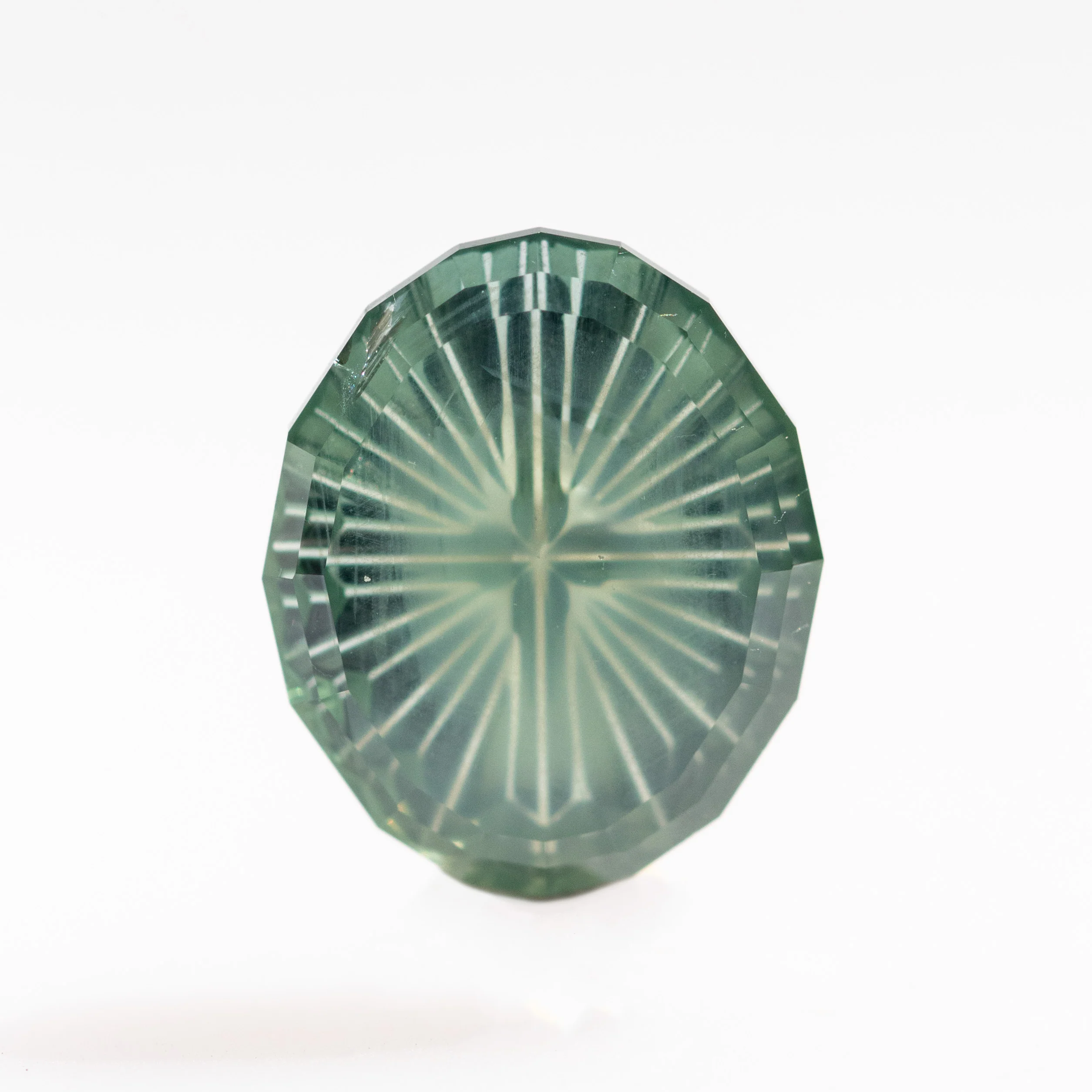3.25 Carat Teal Oval Fantasy Cut Color Change Montana Sapphire for Custom Work - Inventory Code TFCS325 - Image 3