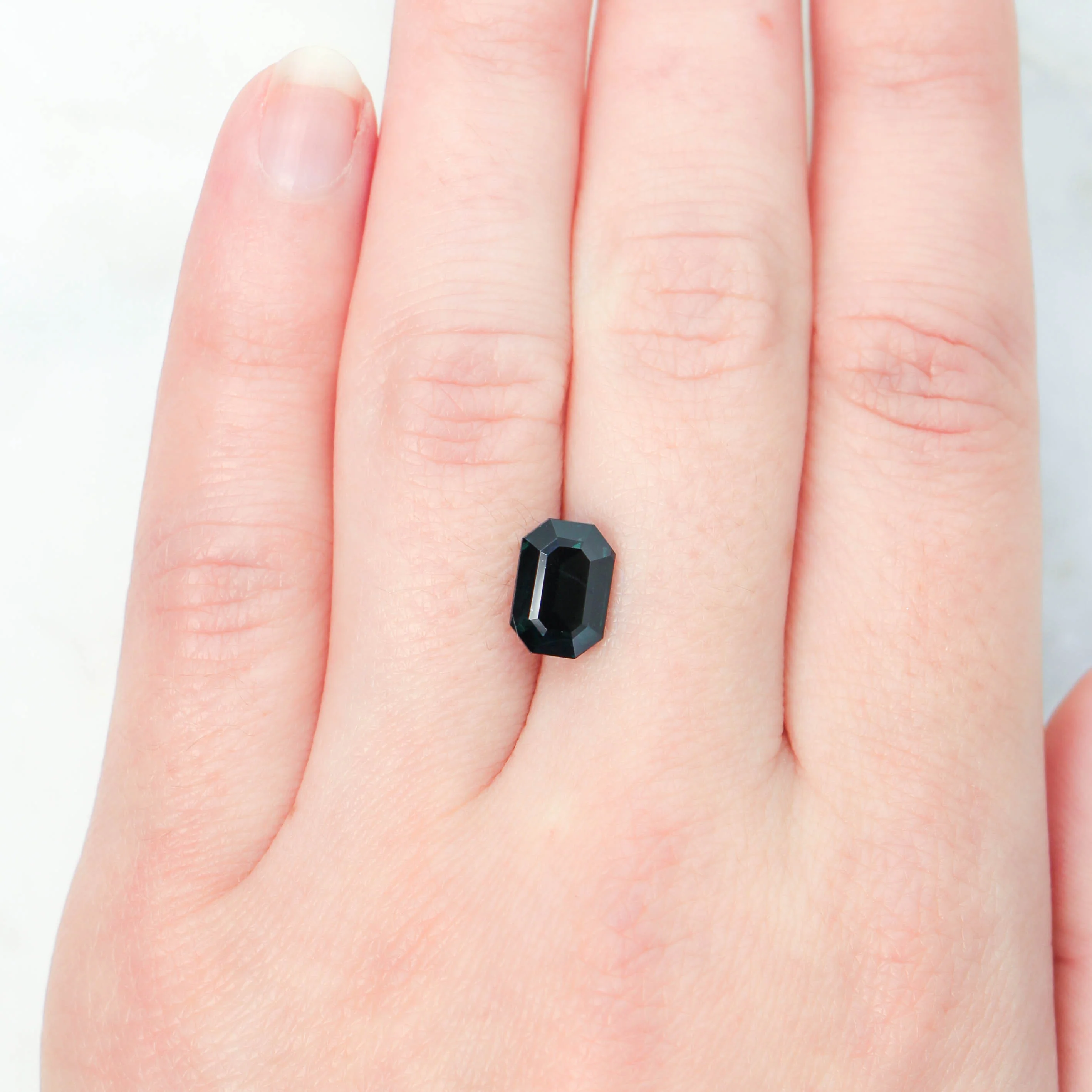 3.30 Carat Asscher Cut Green Sapphire for Custom Work - Inventory Code AGS330 - Image 2
