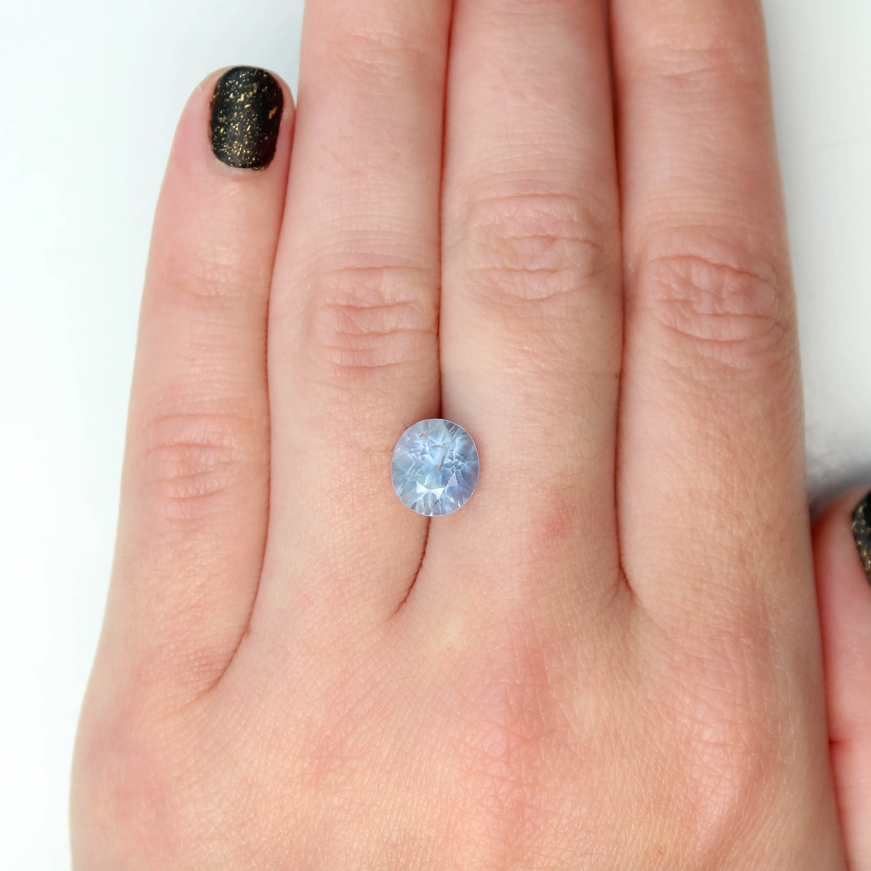 3.35 Carat Oval Icy Blue Sapphire for Custom Work - Inventory Code BOS335 - Image 2