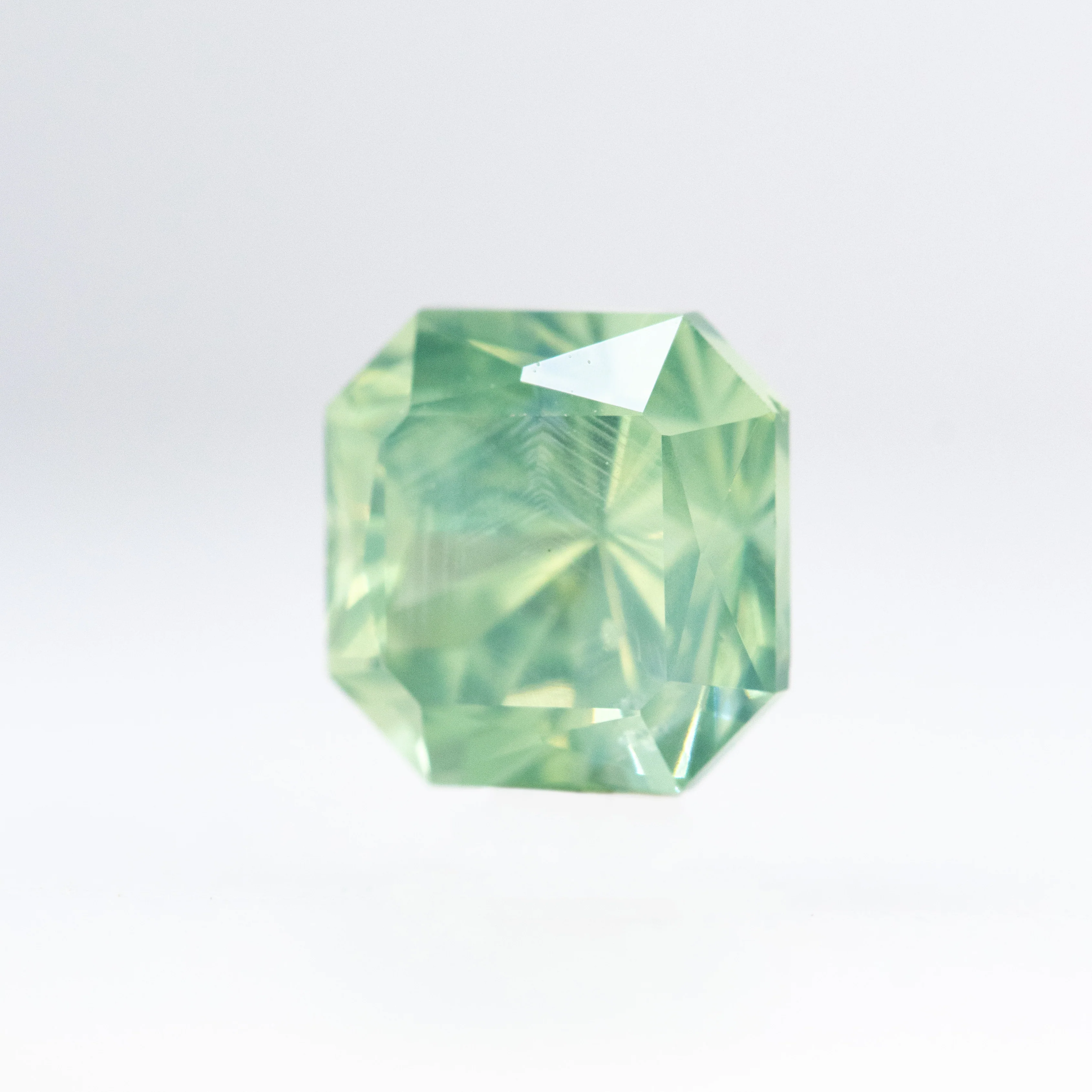3.36 Carat Bright Teal Fantasy Cut Asscher Australian Sapphire for Custom Work - Inventory Code LTAS336 - Image 3