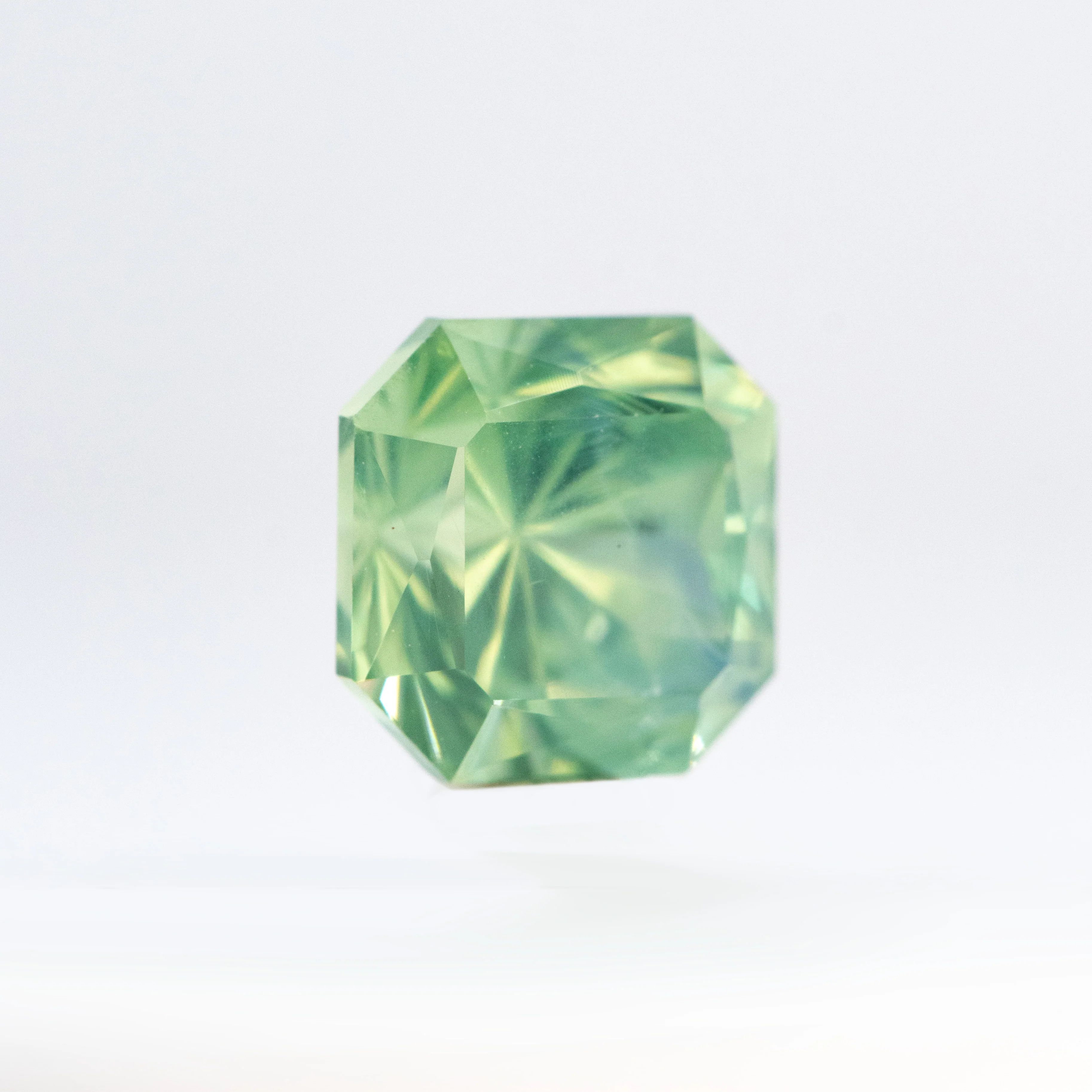 3.36 Carat Bright Teal Fantasy Cut Asscher Australian Sapphire for Custom Work - Inventory Code LTAS336 - Image 4
