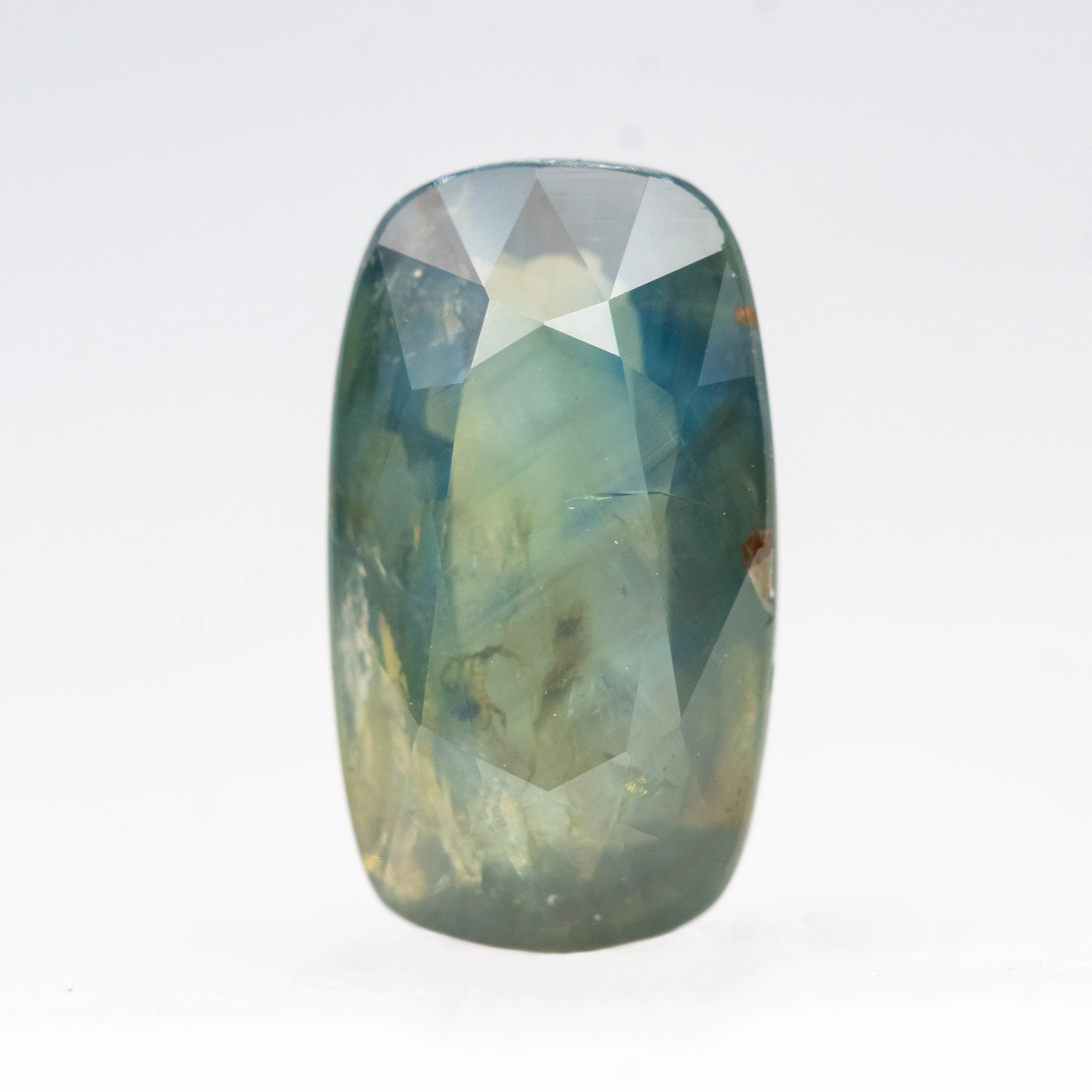 3.37 Carat Teal Elongated Cushion Sapphire for Custom Work - Inventory Code ECTS337