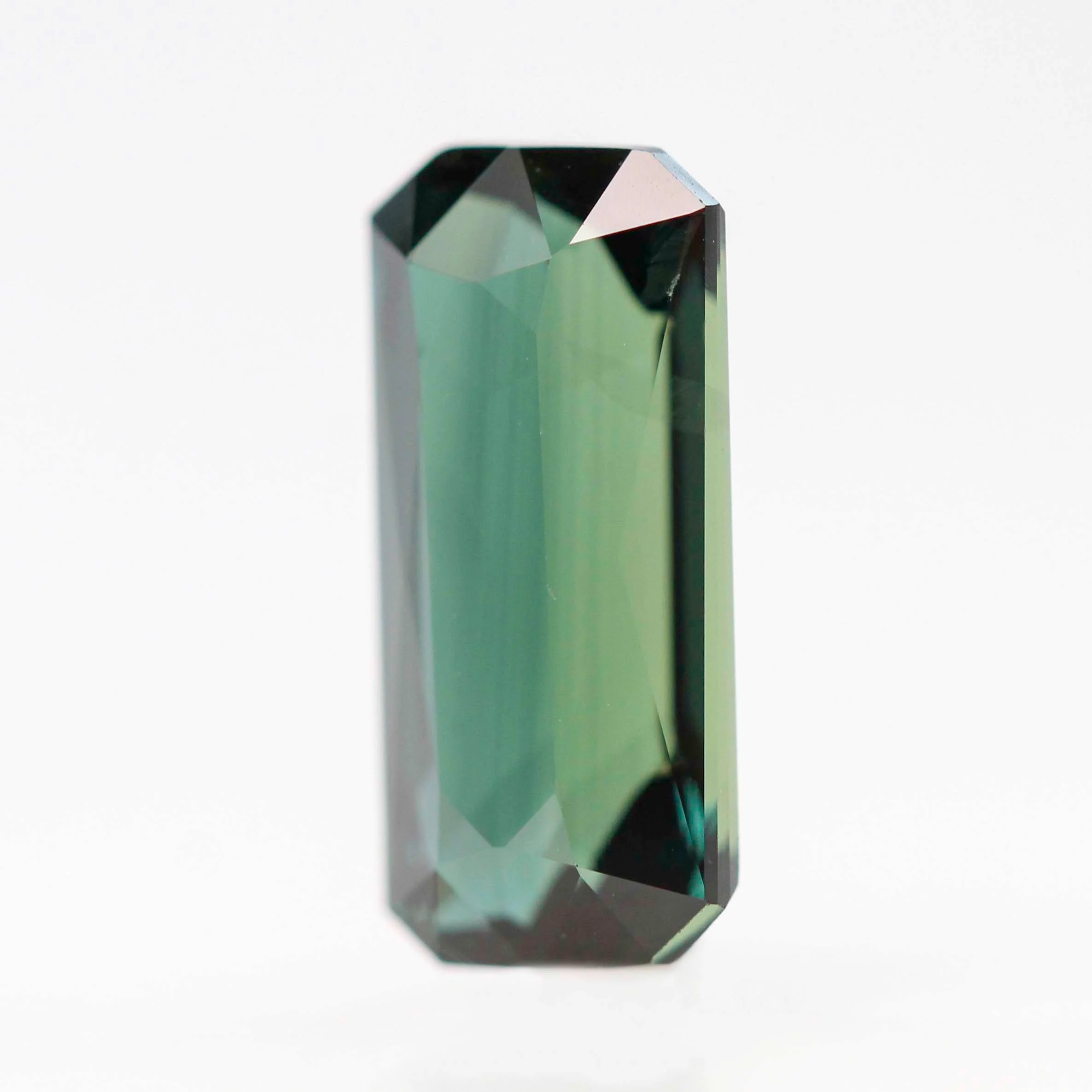 3.39 Carat Teal Fancy Emerald Cut Sapphire for Custom Work - Inventory Code TAS339 - Image 3