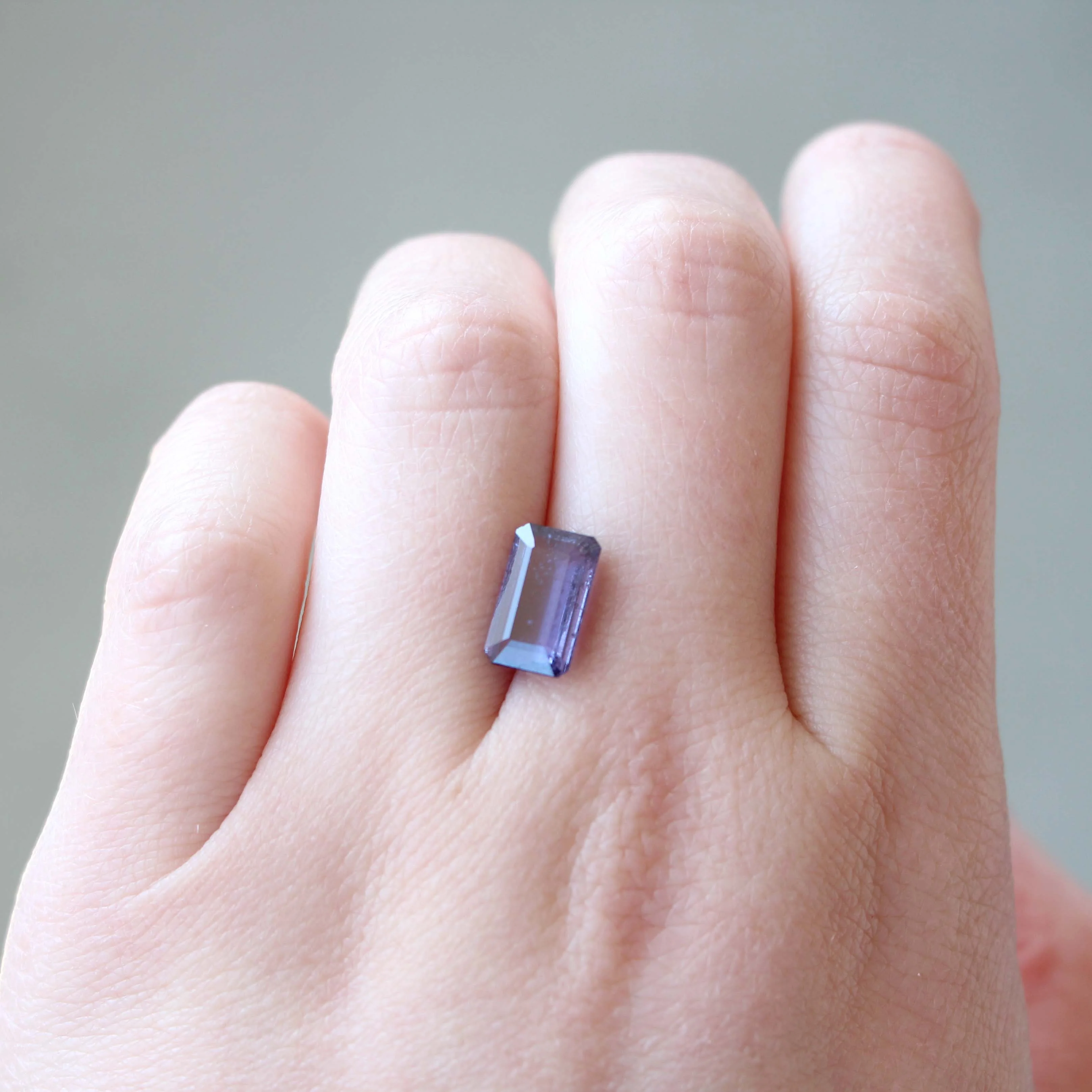 3.45 Carat Emerald Cut Purple Sapphire for Custom Work - Inventory Code EPSAP345 - Image 2