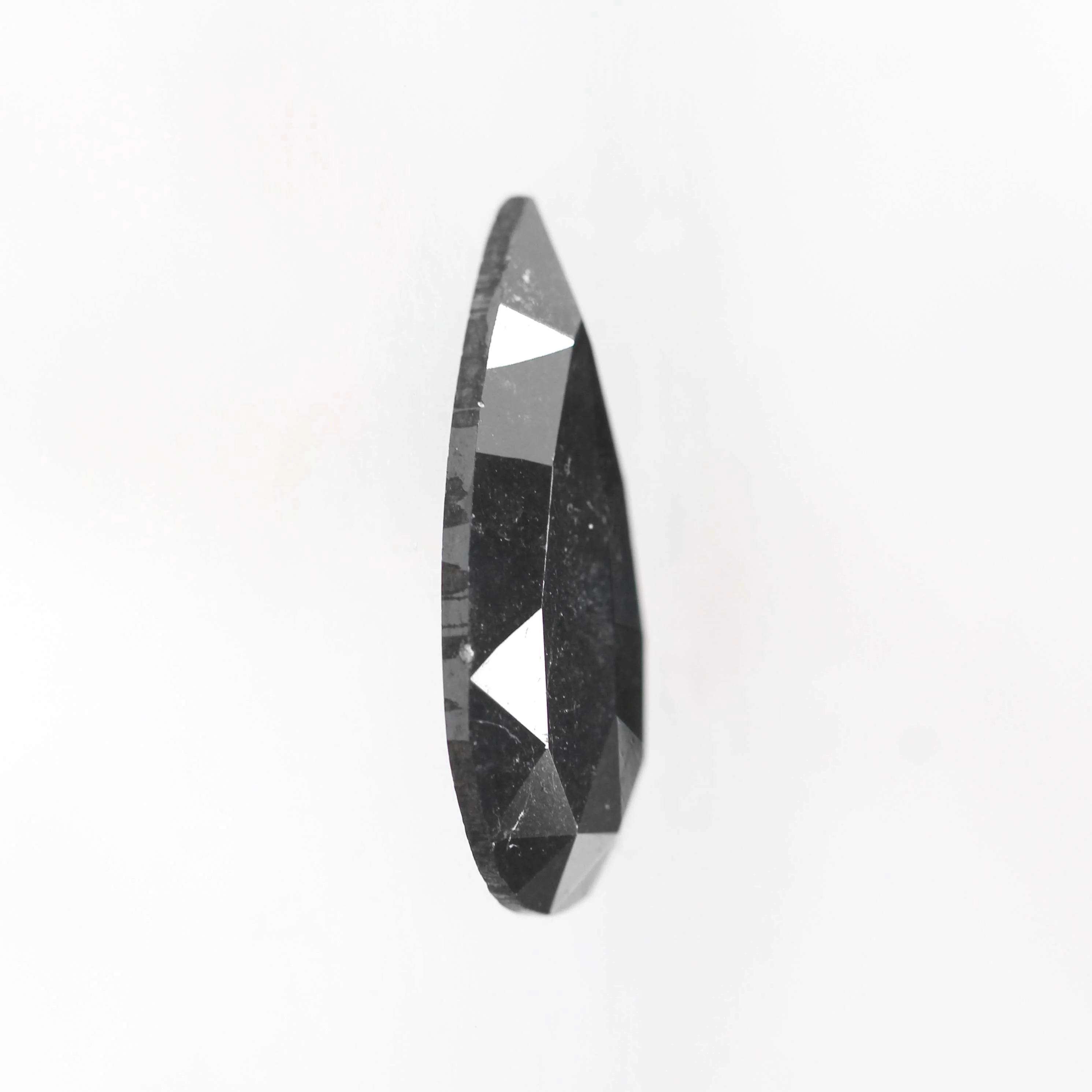 3.50 Carat Rose Cut Black Pear Salt and Pepper Diamond for Custom Work - Inventory Code NBP35 - Image 4