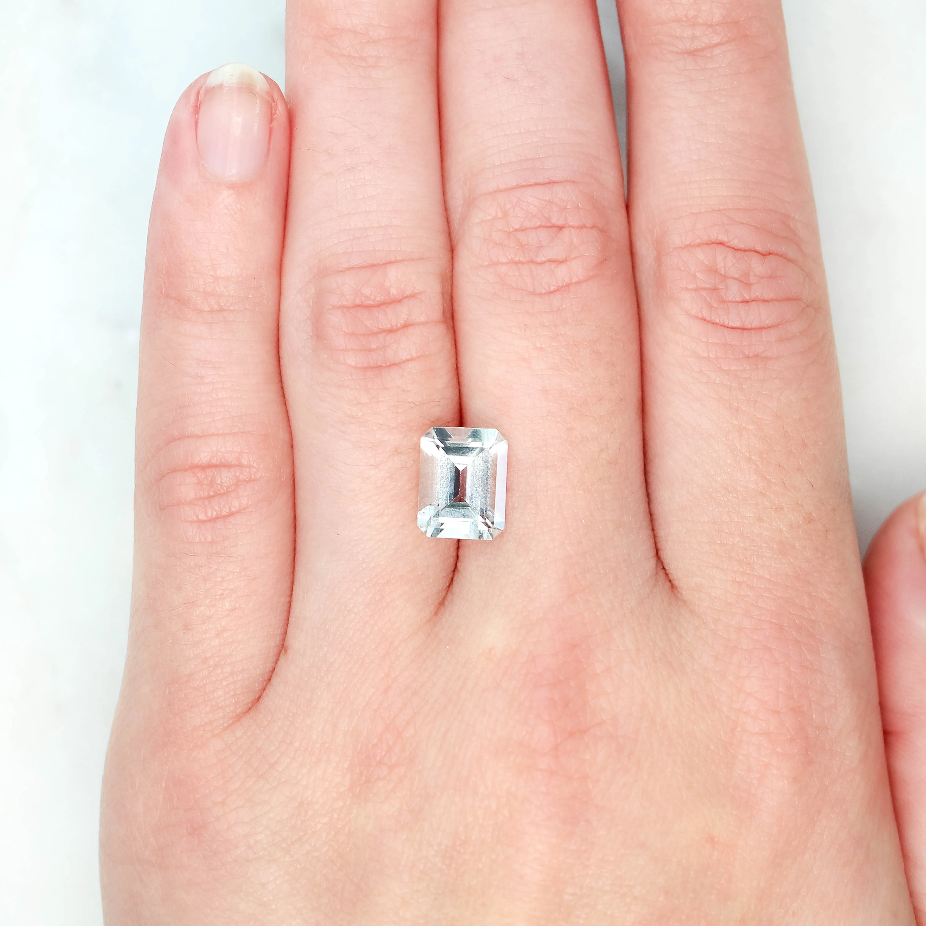 3.52 Carat White Emerald Cut Topaz for Custom Work - Inventory Code WECT352 - Image 2